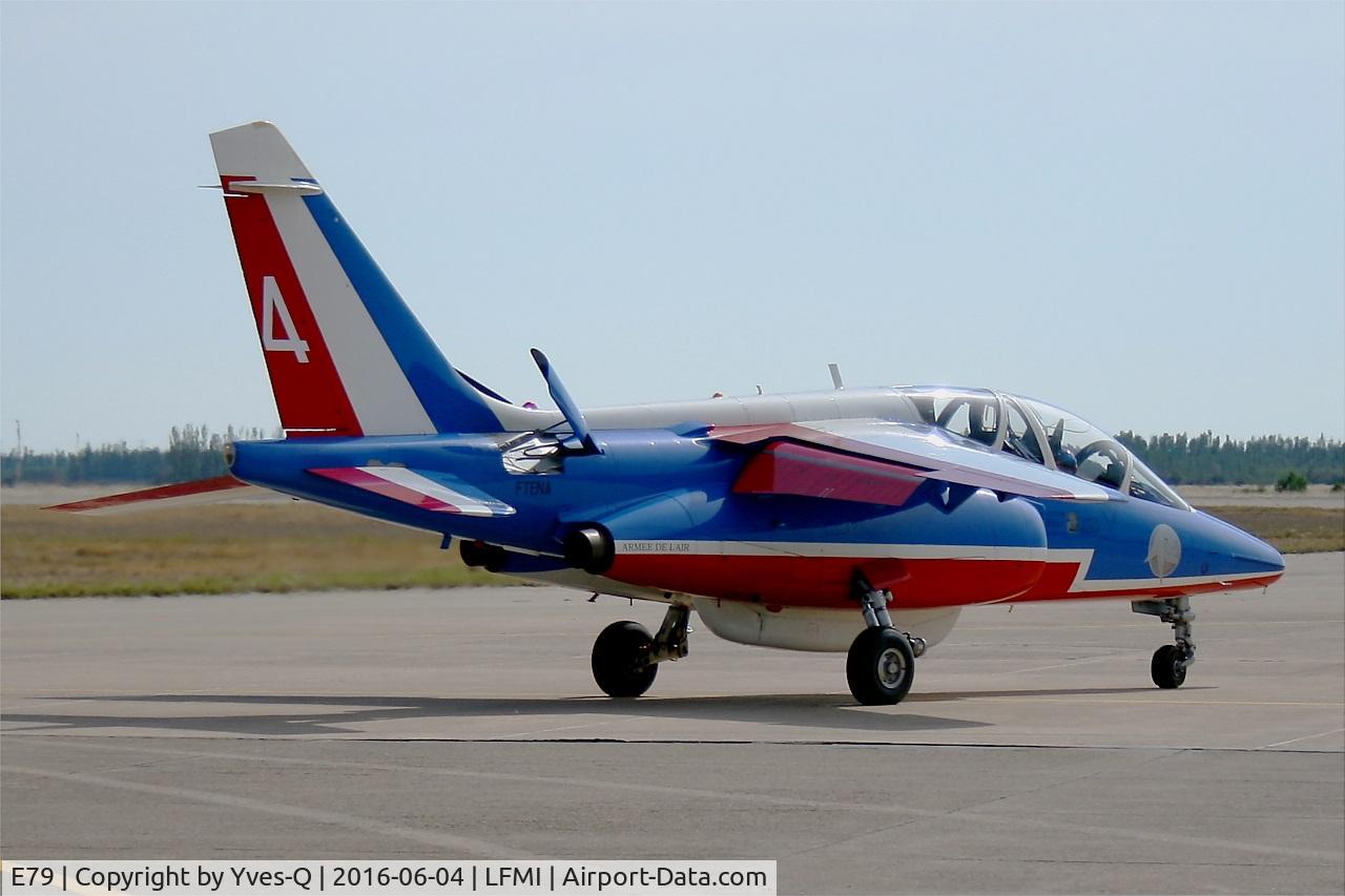 E79, Dassault-Dornier Alpha Jet E C/N E79, Dassault-Dornier Alpha Jet E (F-TENA), Atos 4 of Patrouille de France 2016, Taxiing to holding point, Istres-Le Tubé Air Base 125 (LFMI-QIE) Open day 2016