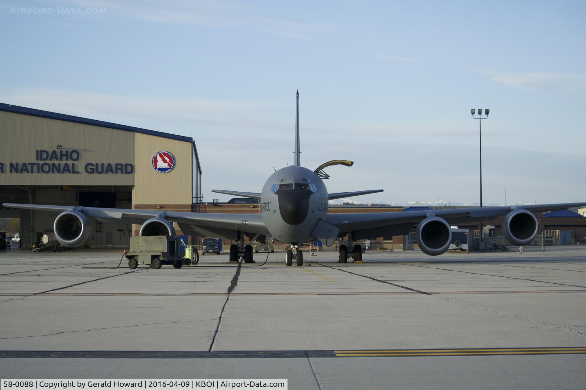 58-0088, 1958 Boeing KC-135Q Stratotanker C/N 17833, Parked on Idaho ANG ramp to assist with deployment to Middle east. 171st Air Refueling Sq., 127th Wing, Michigan ANG, Selfridge ANG Base.