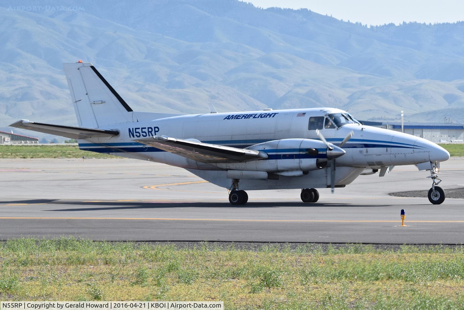 N55RP, 1982 Beech C99 Airliner C/N U-198, Turning off RWY 10R for south GA ramp.