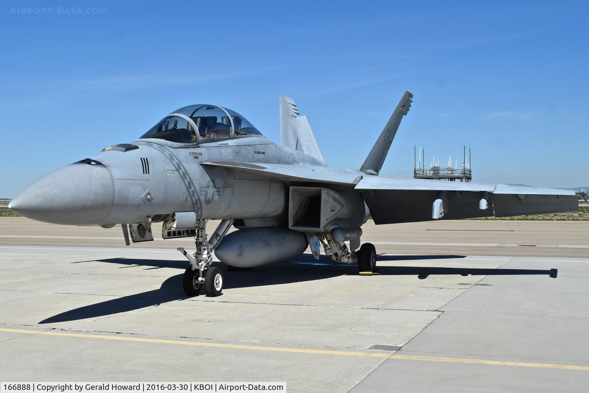 166888, Boeing F/A-18F Super Hornet C/N F218, Parked on south GA ramp.  VAF-102 “Diamondbacks”, NAF Atsugi, Japan.
(CVW-5  USS Ronald Reagan)