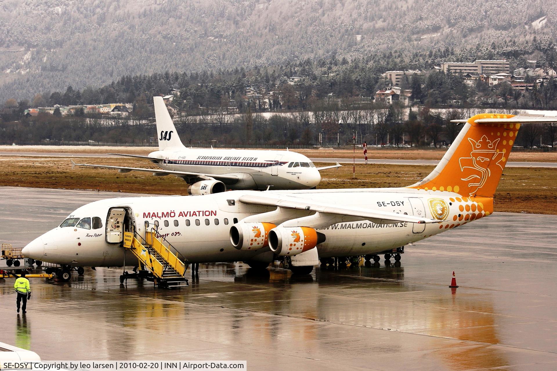 SE-DSY, 1995 British Aerospace Avro 146-RJ100 C/N E3263, Innsruck 20.2.2010