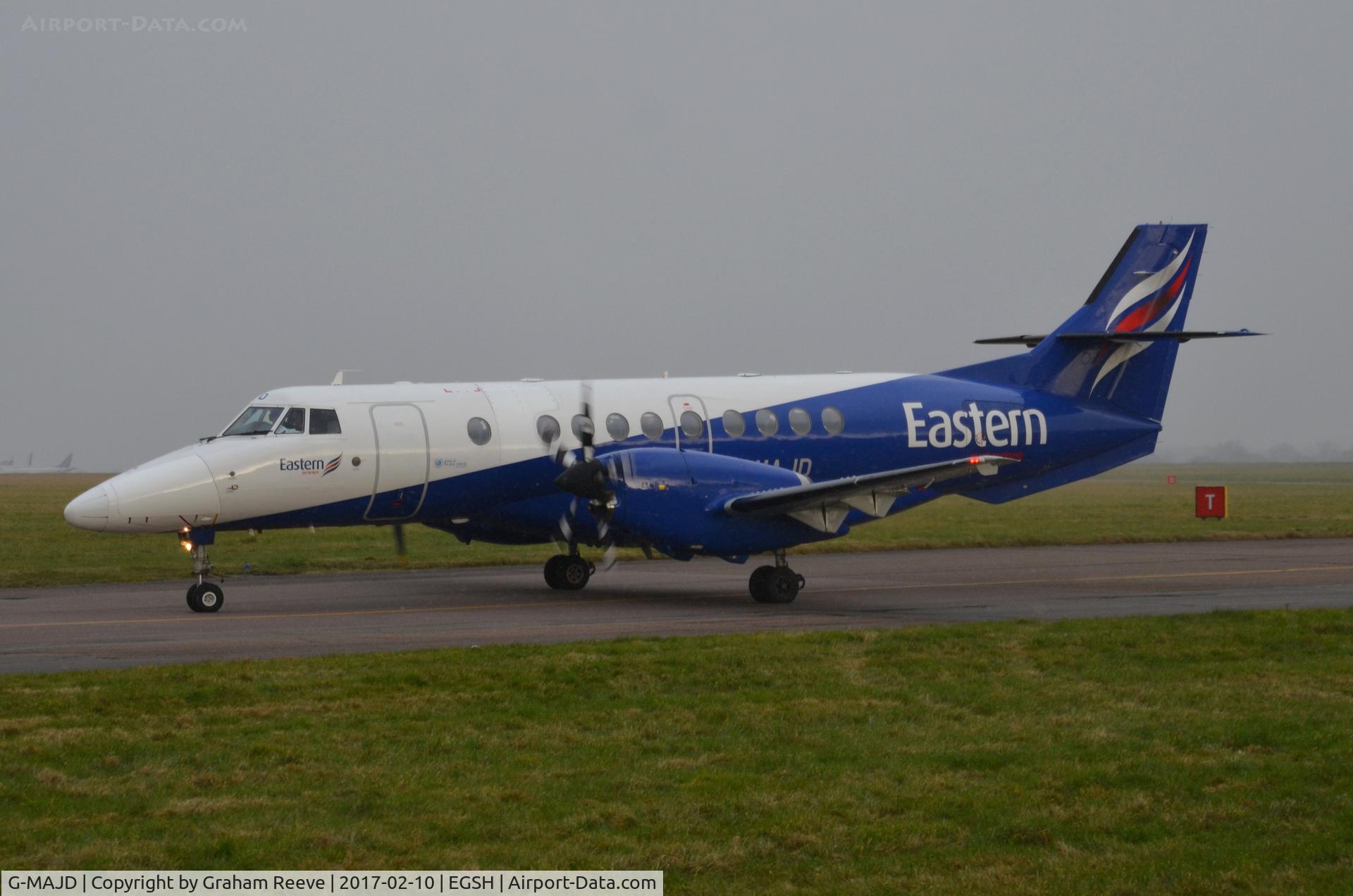 G-MAJD, 1992 British Aerospace Jetstream 41 C/N 41006, About to depart from Norwich.