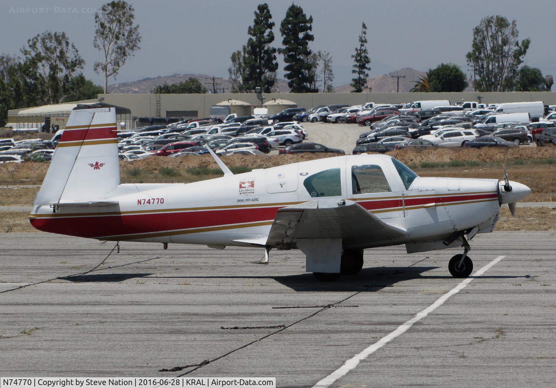 N74770, 1961 Mooney M20B Mark 21 C/N 1770, DuBois Aviation (Chino, CA) 1961 Mooney M20B visiting Riverside MAP, CA