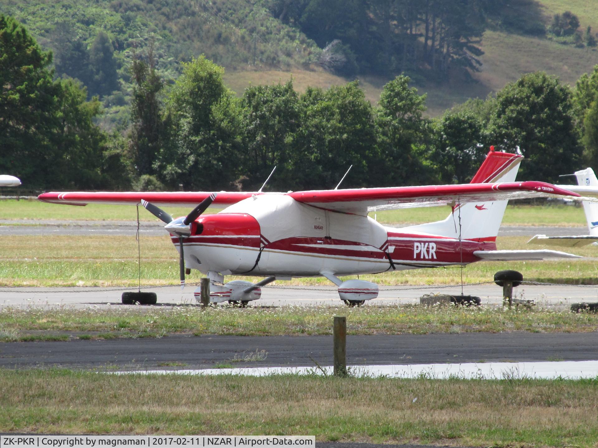 ZK-PKR, Cessna 177B Cardinal Cardinal C/N 17701864, At Ardmore in hazy sun (warm summer day)