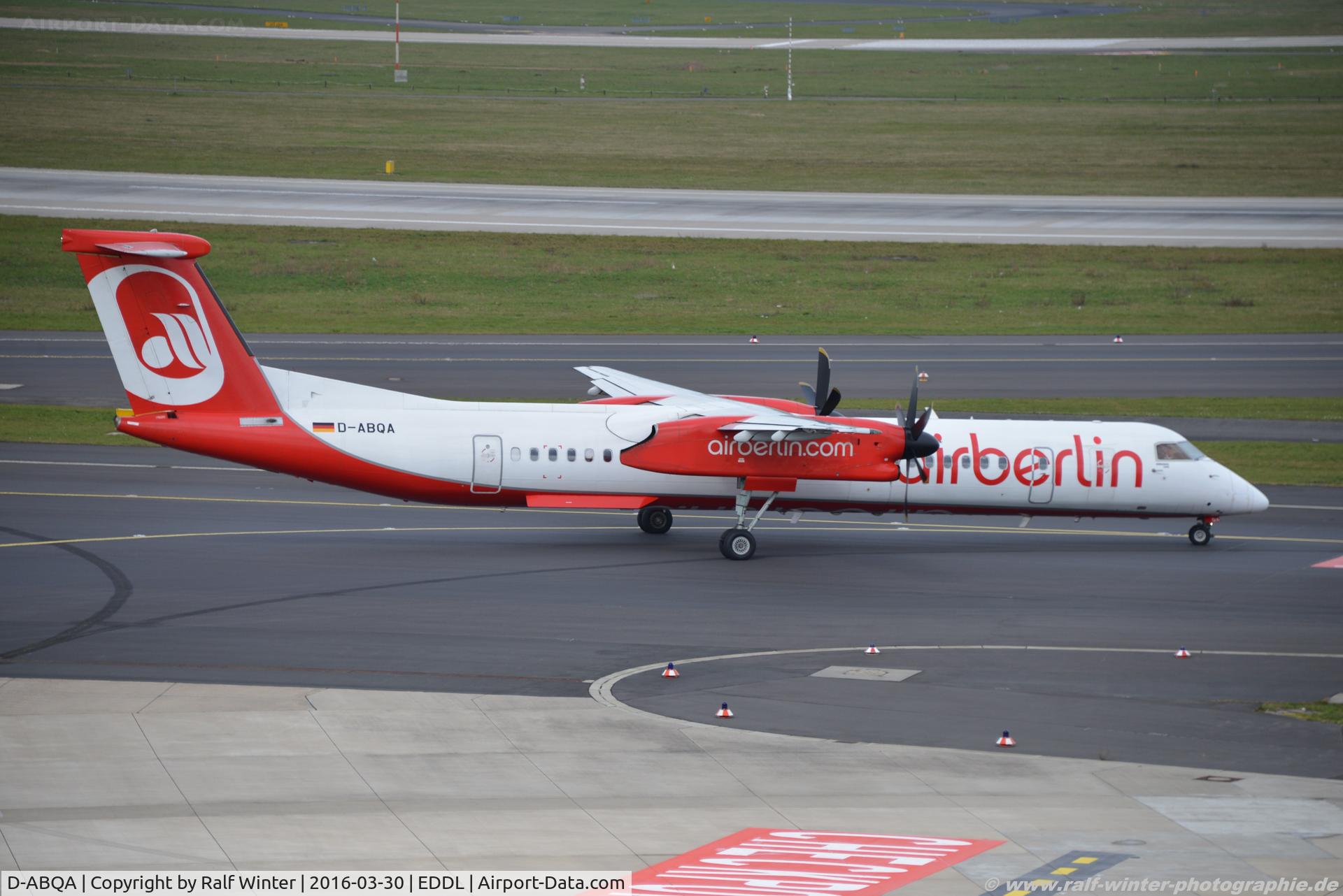 D-ABQA, 2008 De Havilland Canada DHC-8-402Q Dash 8 C/N 4223, De Havilland Canada DHC-8-402 Dash 8 - AB BER Air Berlin - 4223 - D-ABQA - 30.03.2016 - DUS