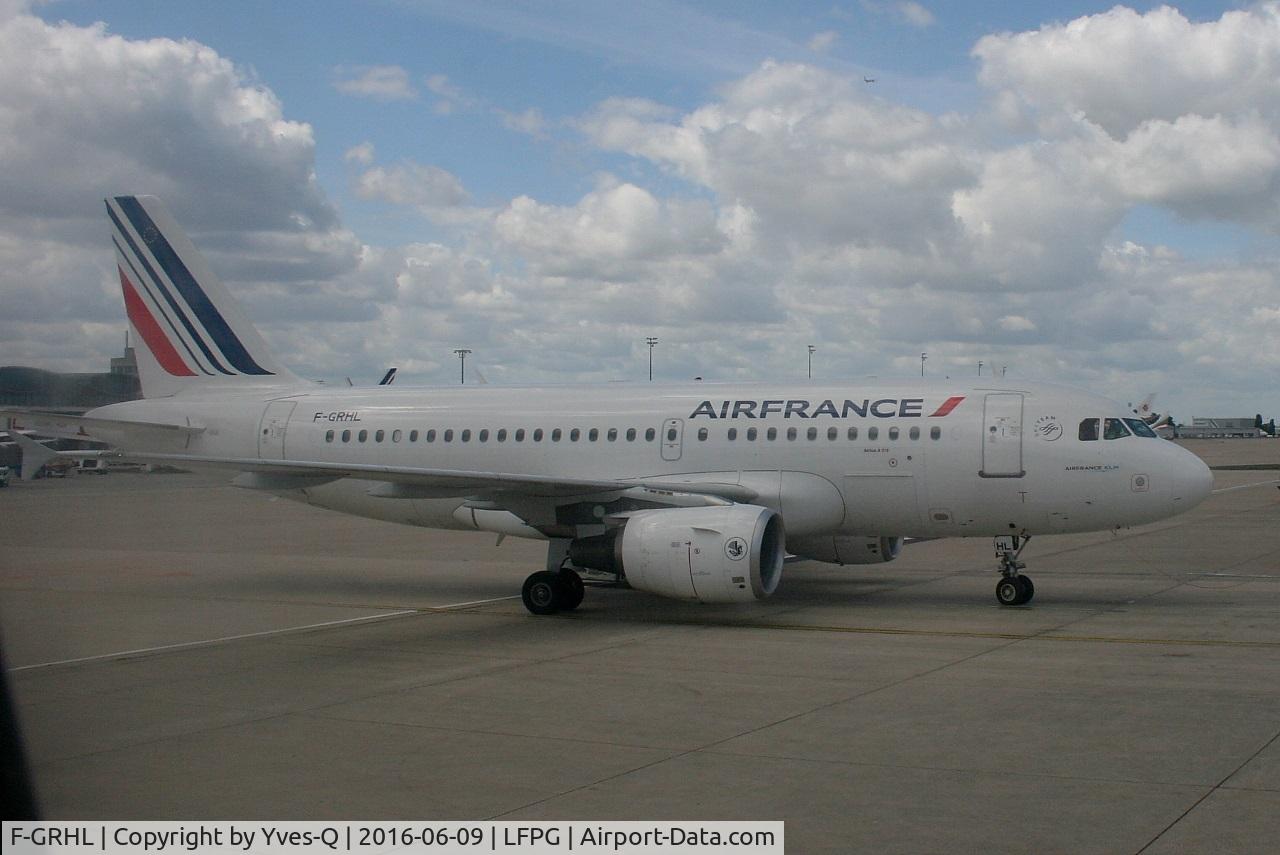 F-GRHL, 2000 Airbus A319-111 C/N 1201, Airbus A319-111, Push back, Roissy Charles De Gaulle airport (LFPG-CDG)