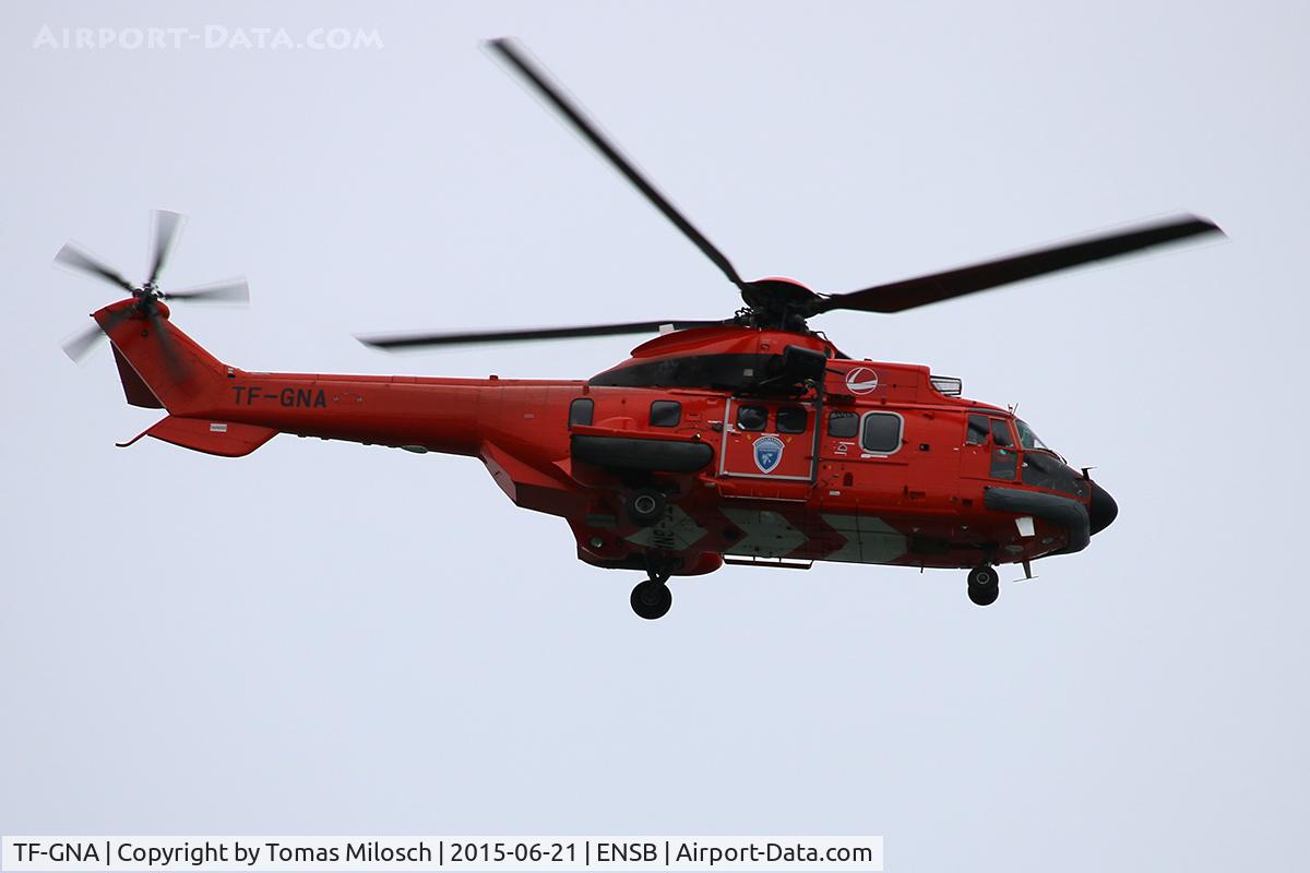 TF-GNA, 2001 Eurocopter AS-332L-1 Super Puma C/N 9002, This helicopter of the Icelandic Coast Guard is approaching the airport of Svalbard in Longyearbyen.