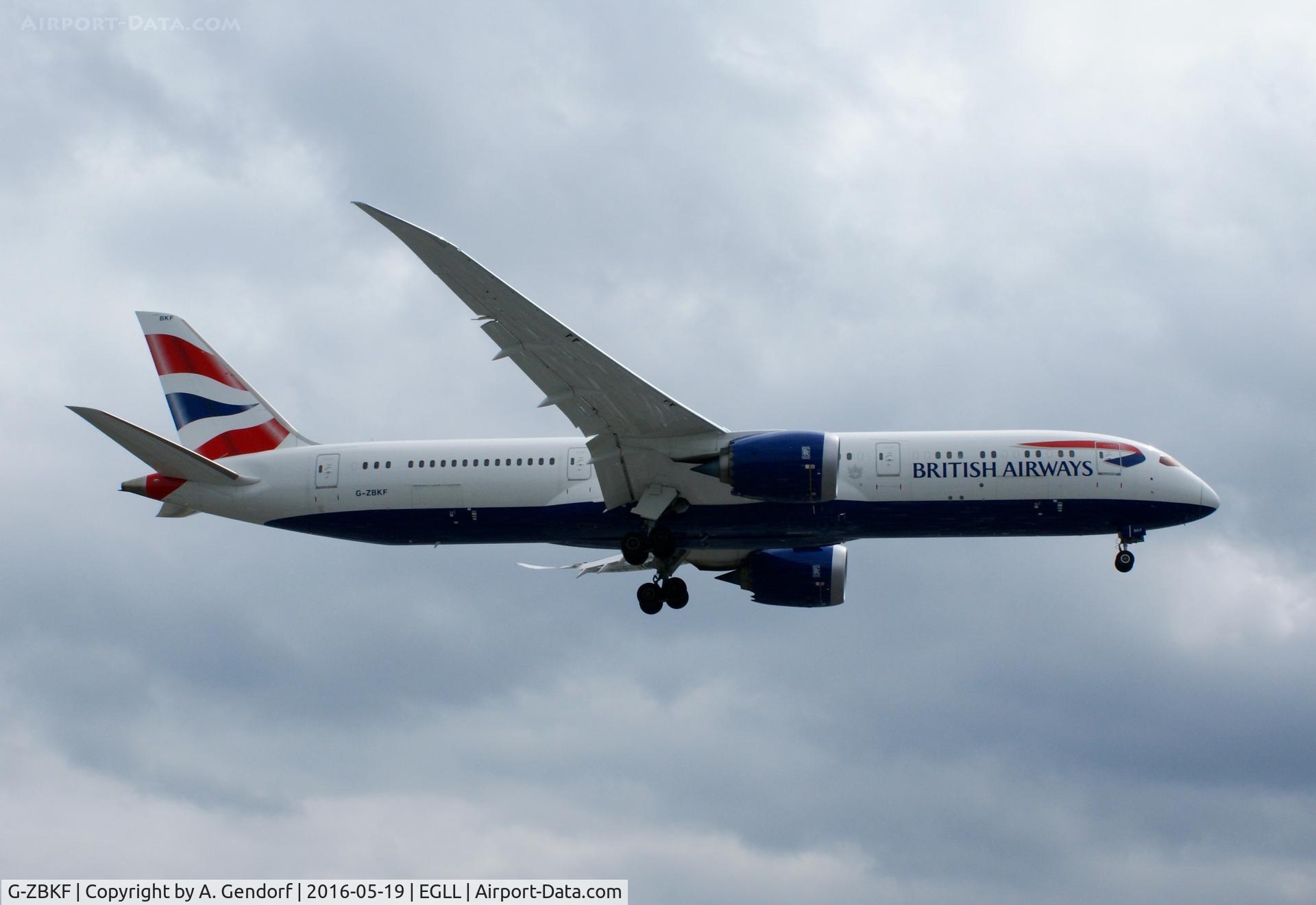 G-ZBKF, 2016 Boeing 787-9 Dreamliner C/N 38622, British Airways, seen here on short finals at London Heathrow(EGLL)