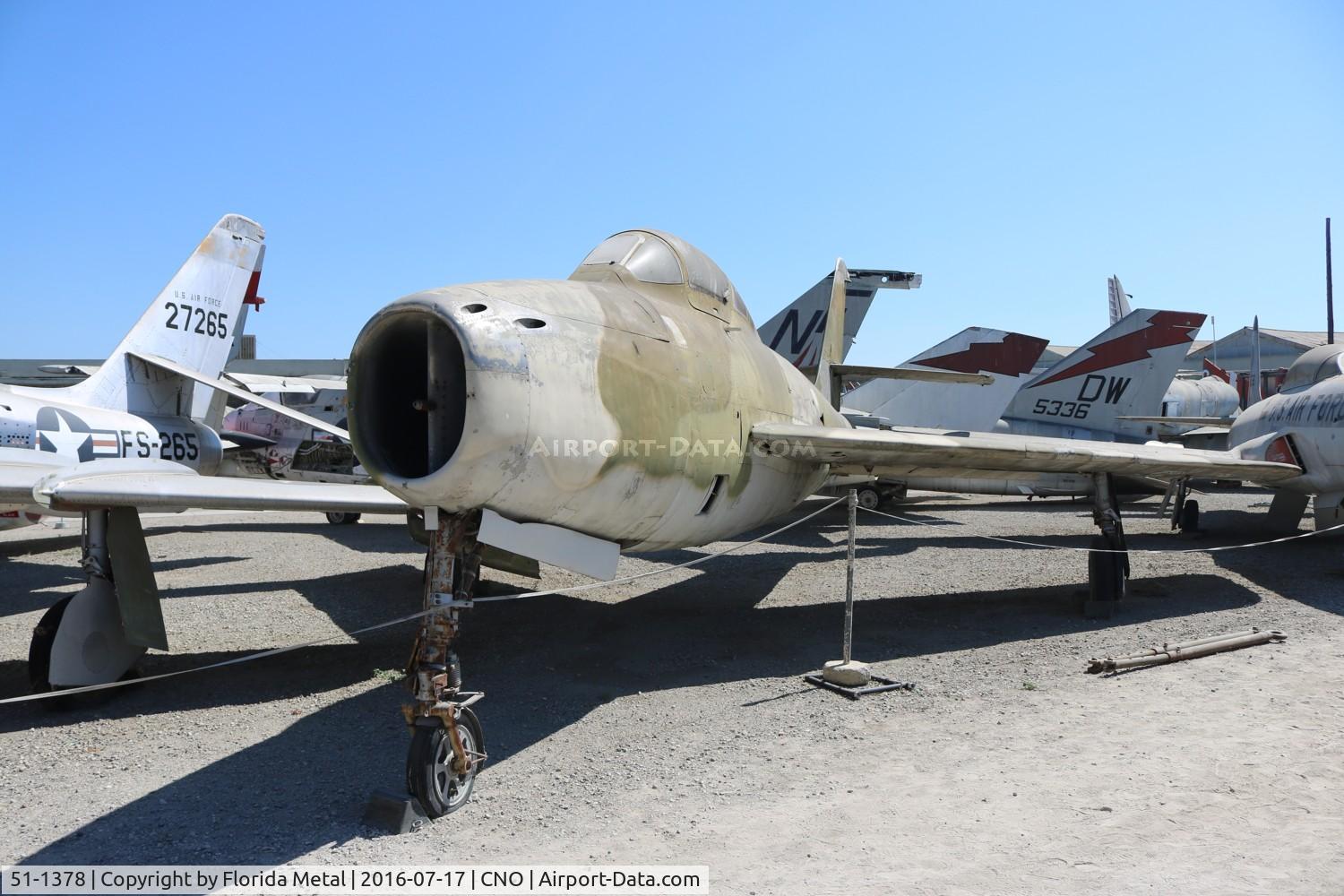 51-1378, 1951 Republic F-84F Thunderstreak C/N Not found 51-1378, F-84F