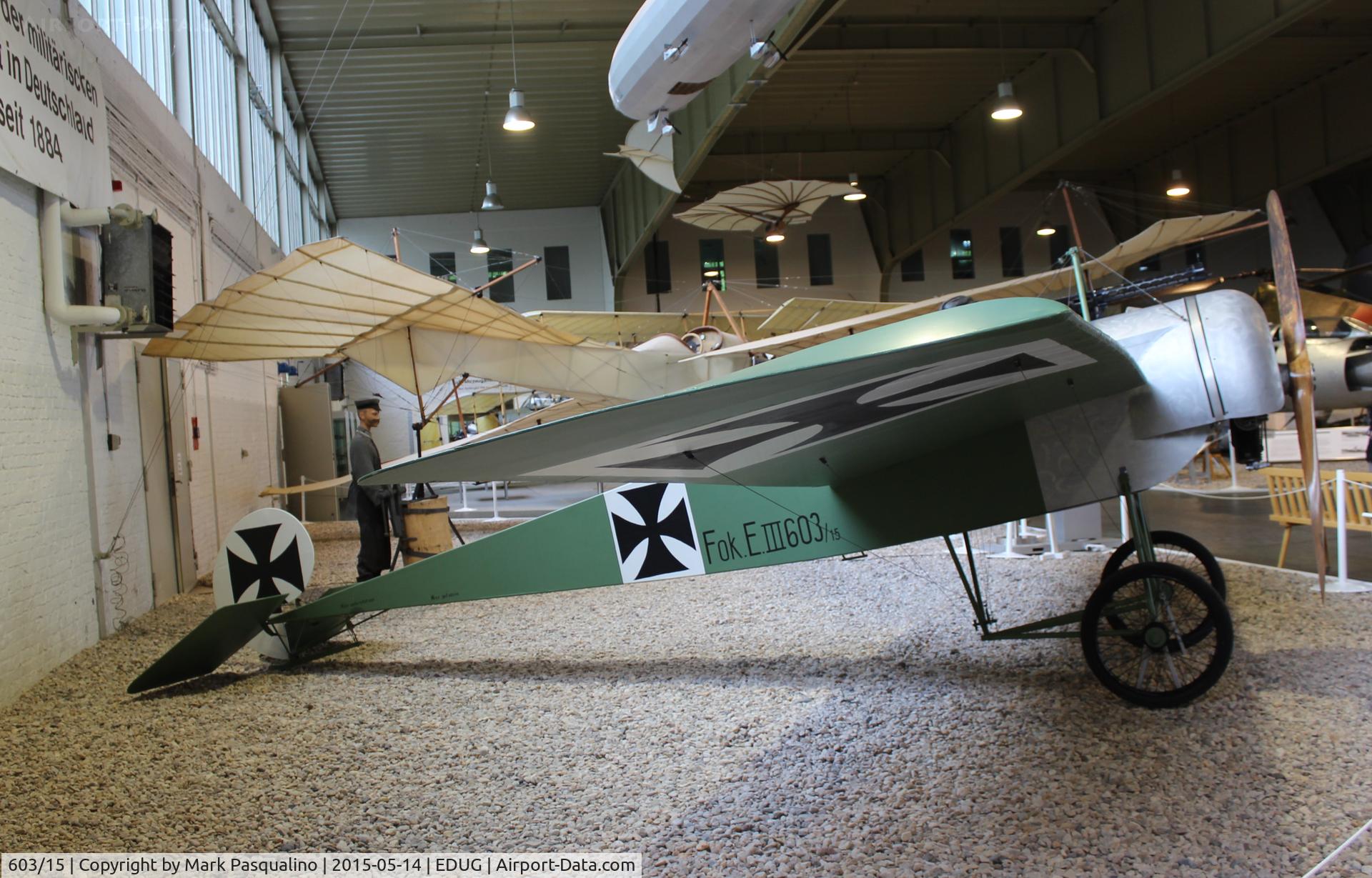 603/15, Fokker E.III Replica C/N ?, Fokker E.III Replica