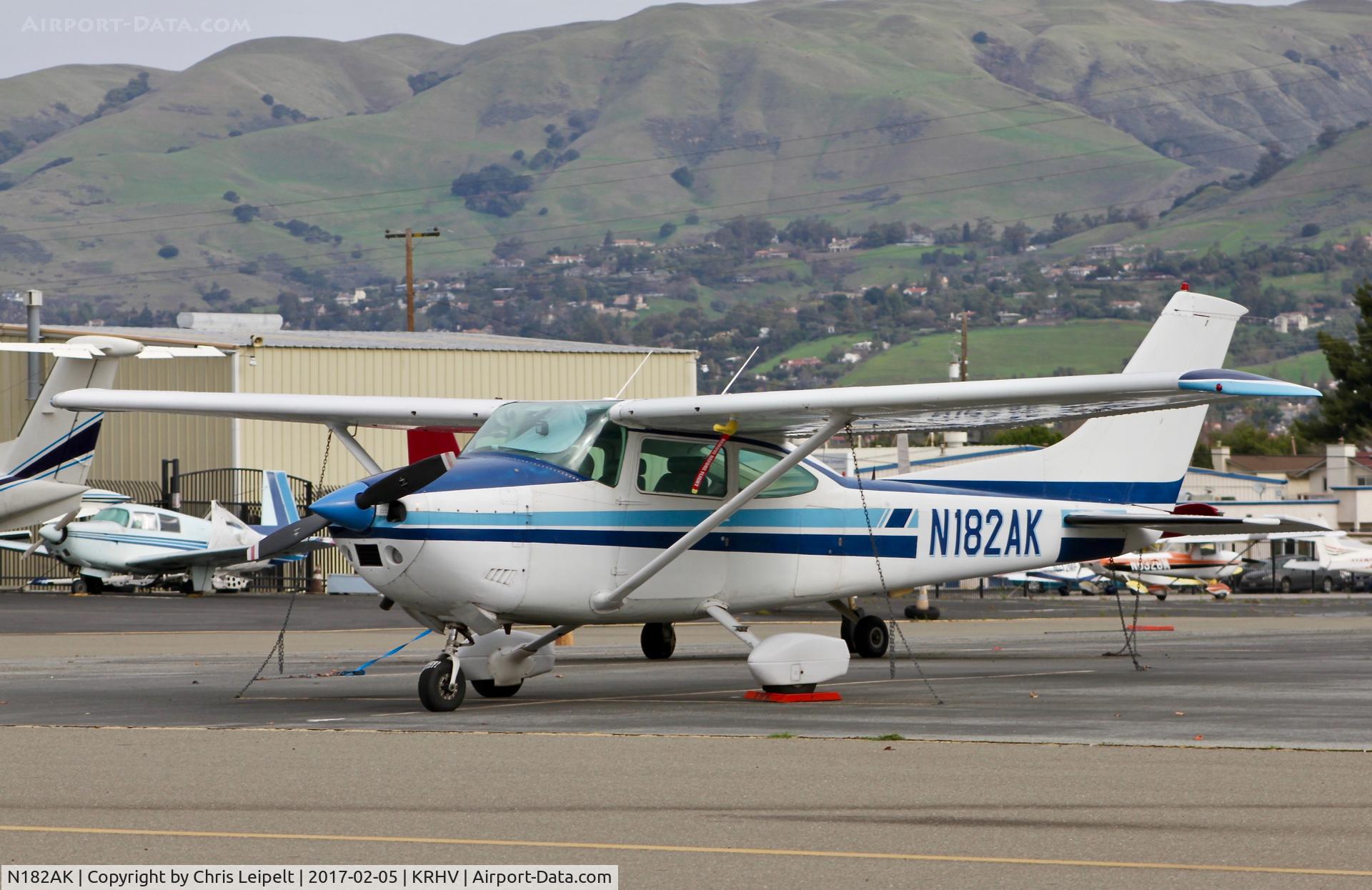N182AK, 1979 Cessna 182Q Skylane C/N 18267486, Locally-based 1979 Cessna 182Q parked on the Trade Winds ramp at Reid Hillview Airport, San Jose, CA.