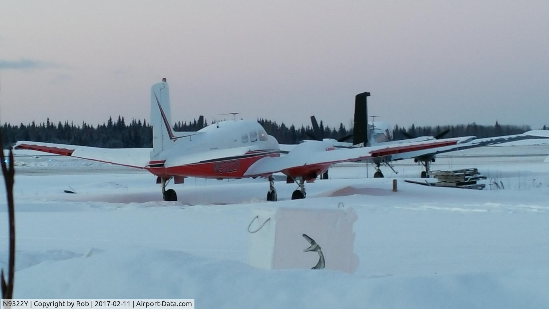 N9322Y, 1961 Beech D50C Twin Bonanza C/N DH-289, Winter 2017 February 11th. Kenai Alaska