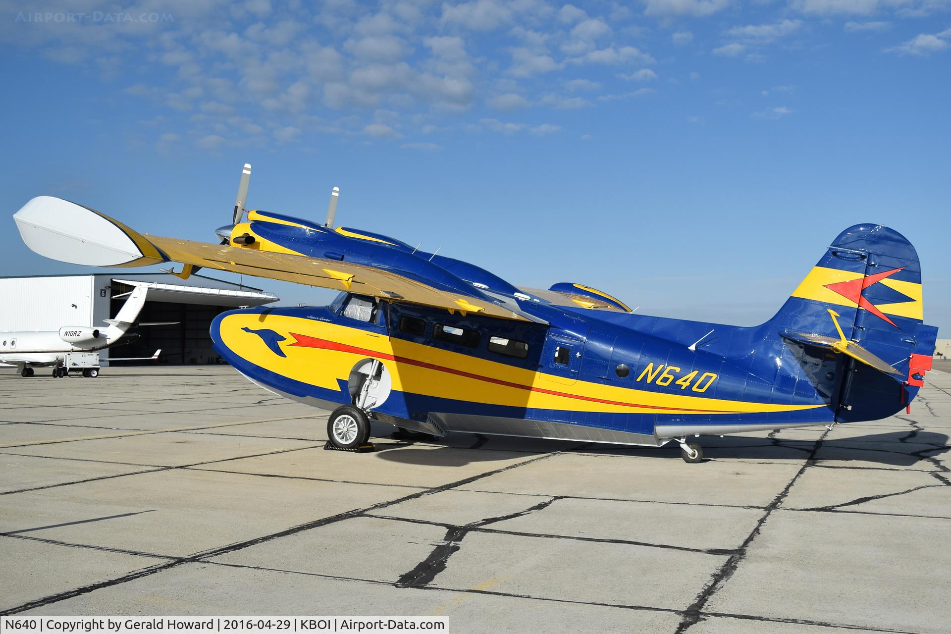 N640, 1945 Grumman G-21A C/N B-123, Parked on south GA ramp.