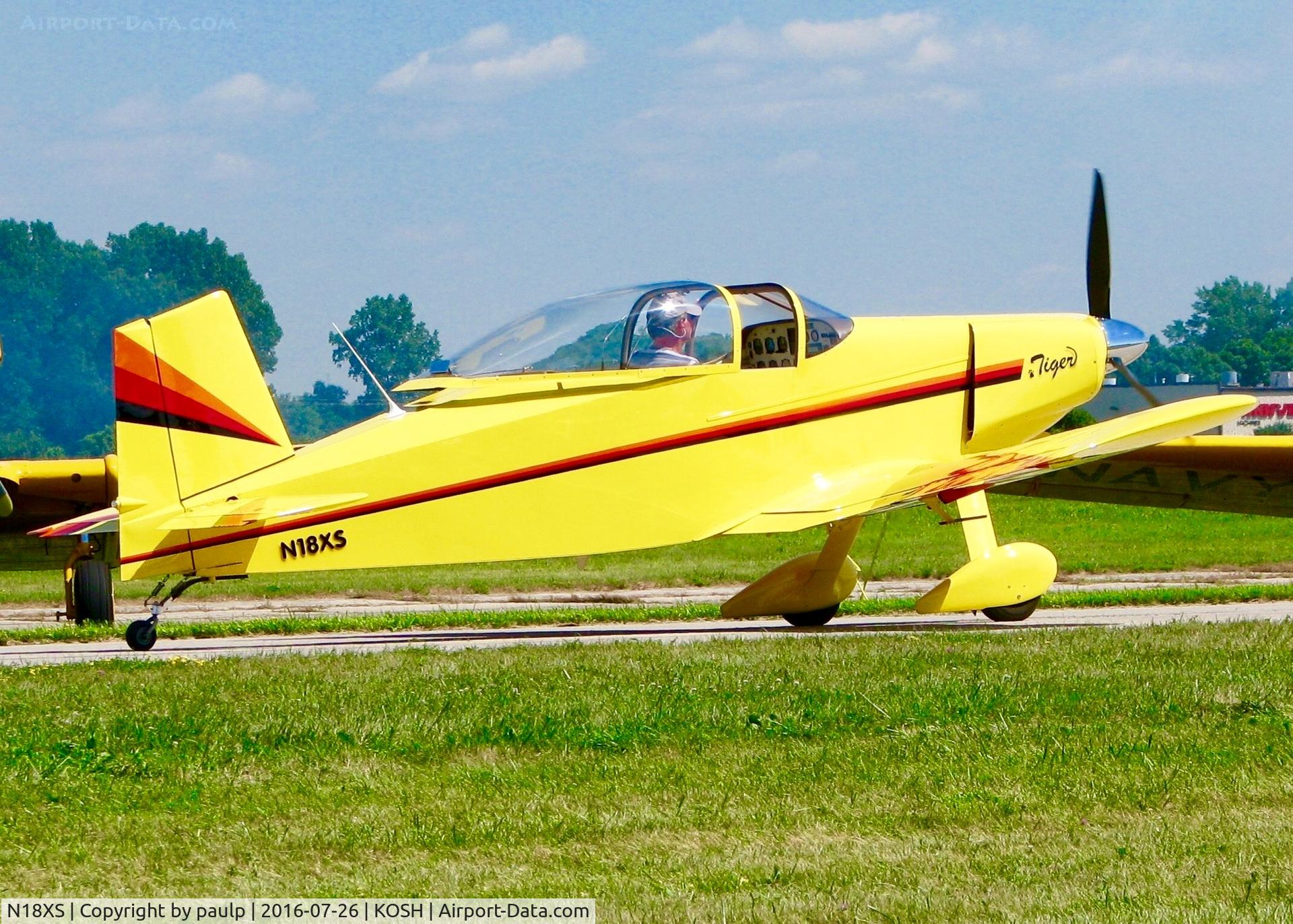 N18XS, 1986 Thorp T-18 Tiger C/N 1211, At Oshkosh.