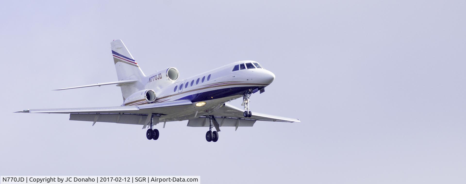 N770JD, Dassault-Breguet Falcon 50 C/N 148, On approach to Sugarland, TX airport   2/12/17