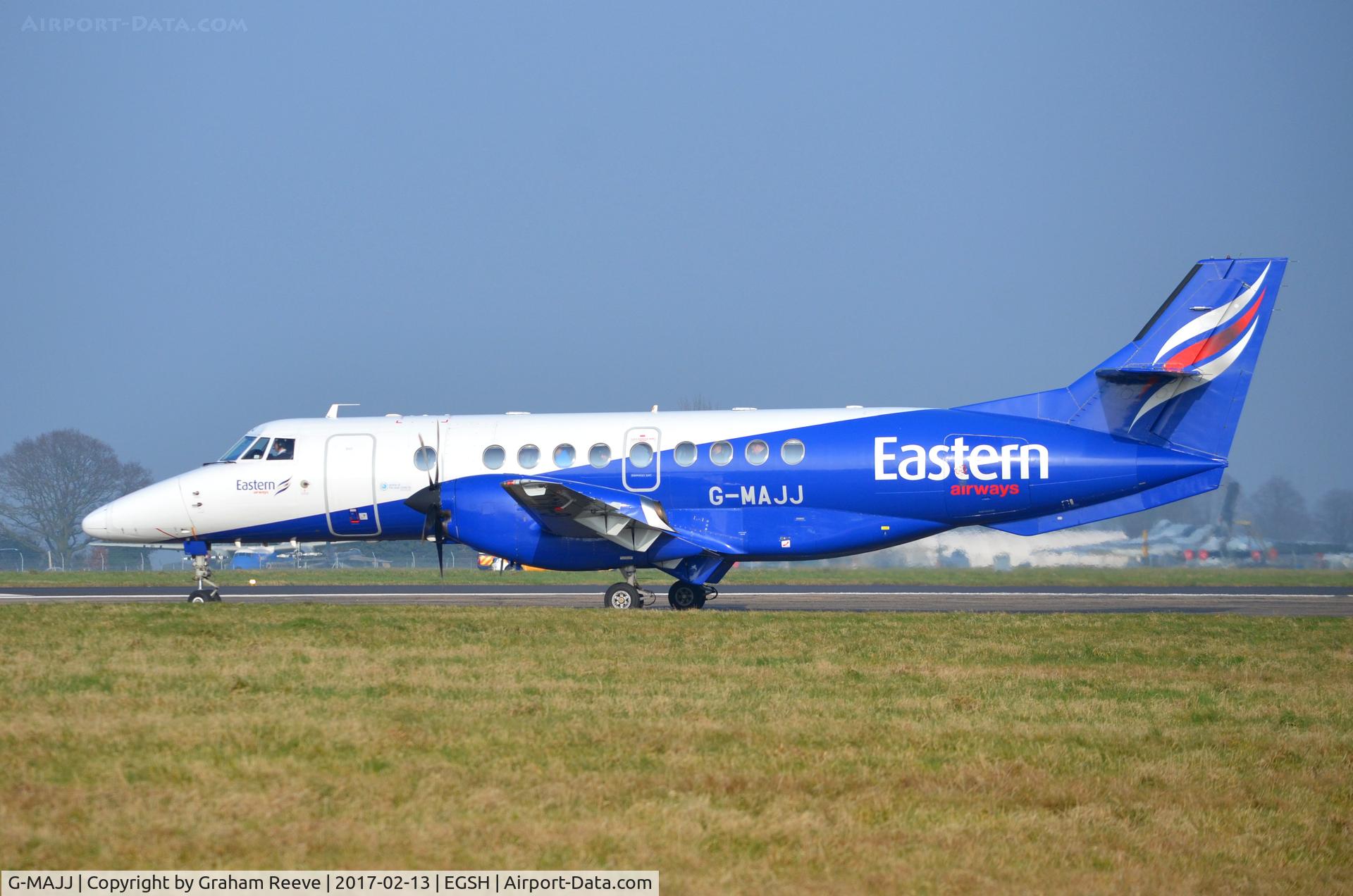G-MAJJ, 1993 British Aerospace Jetstream 41 C/N 41024, About to depart from Norwich.