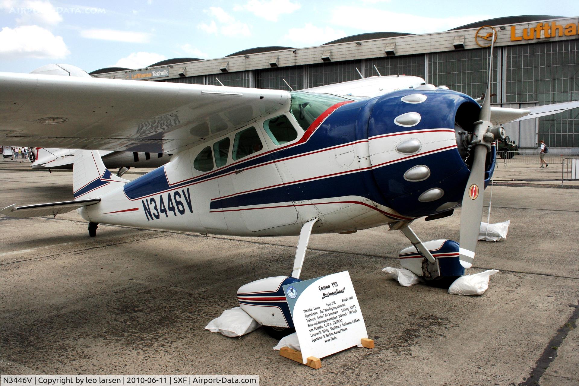 N3446V, 1948 Cessna 195A C/N 7136, Berlin Air Show 11.6.2010