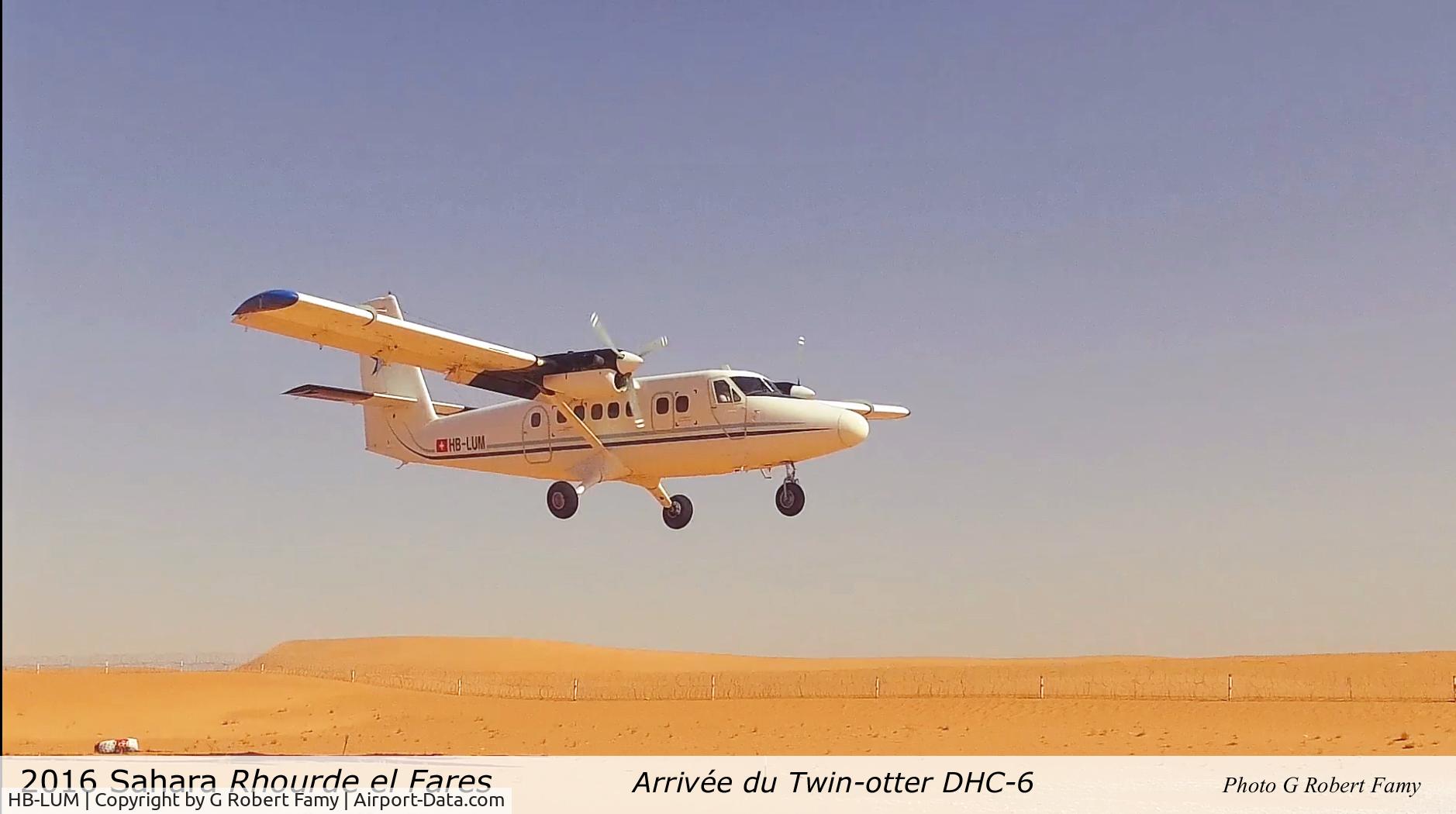 HB-LUM, 1974 De Havilland Canada DHC-6-300 Twin Otter C/N 420, This plane was a supplier of a geophysical Survey conduct by CGG in the South east of Sahara.