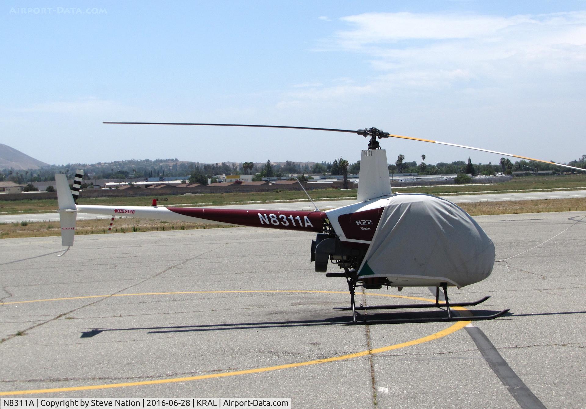 N8311A, 1994 Robinson R22 Beta C/N 2442, California Aviation Services 1994 Robinson R22 BETA @ Riverside MAP, CA home base with cockpit cover