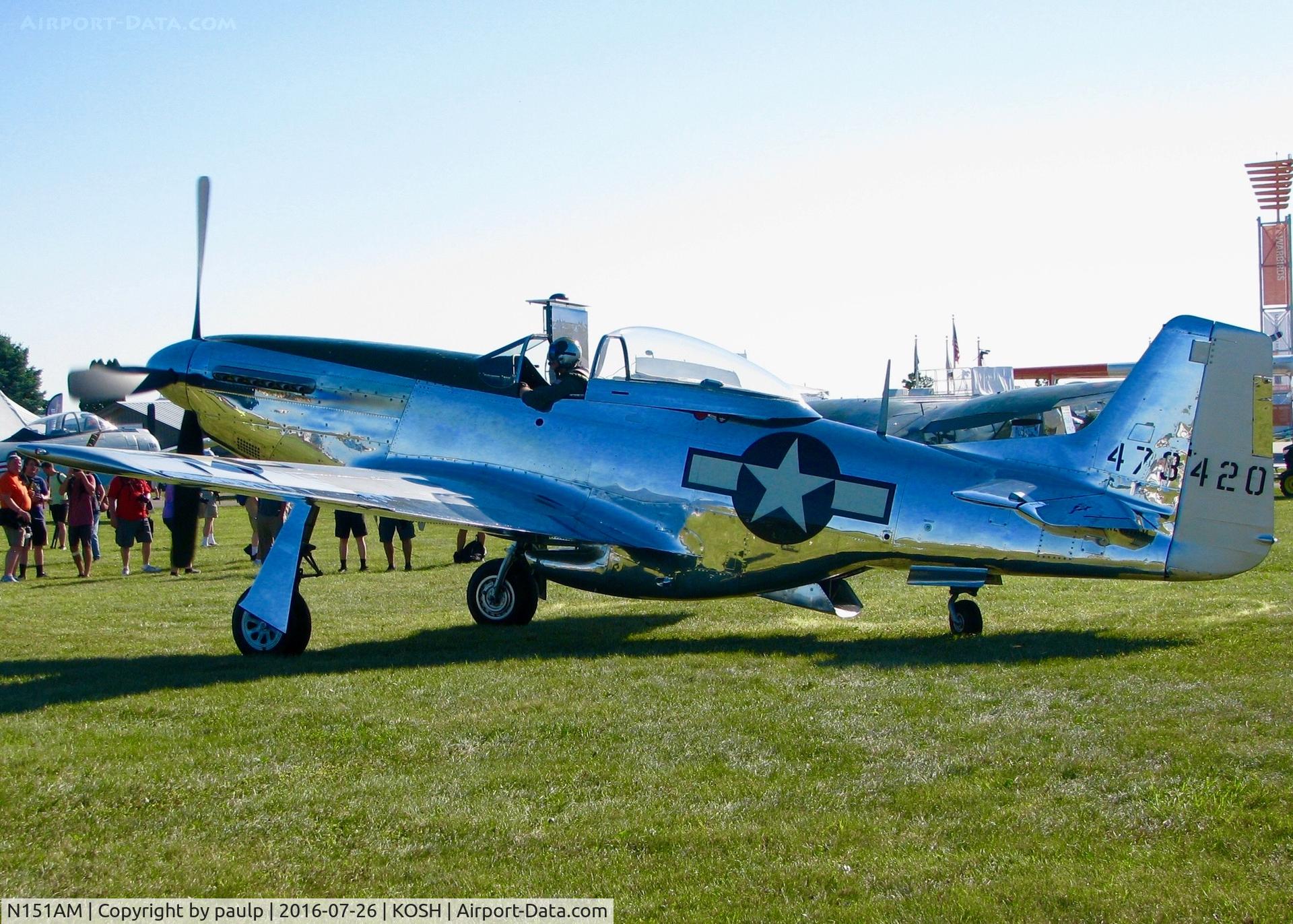 N151AM, 1944 North American P-51D Mustang C/N 122-39879, At Oshkosh.