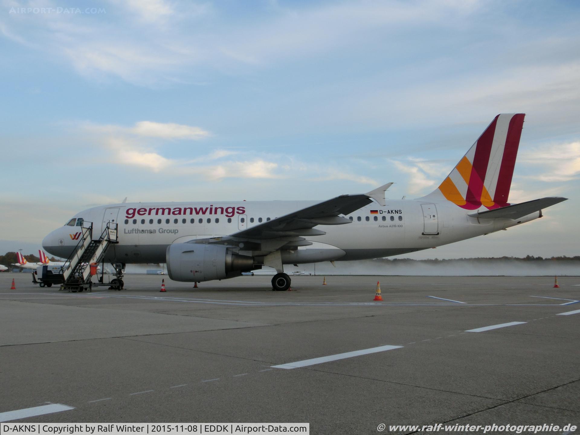 D-AKNS, 2000 Airbus A319-112 C/N 1277, Airbus A319-112 - 4U GWI Germanwings 'Insel Ruegen' - 1277 - D-AKNS - 08.11.2015 - CGN