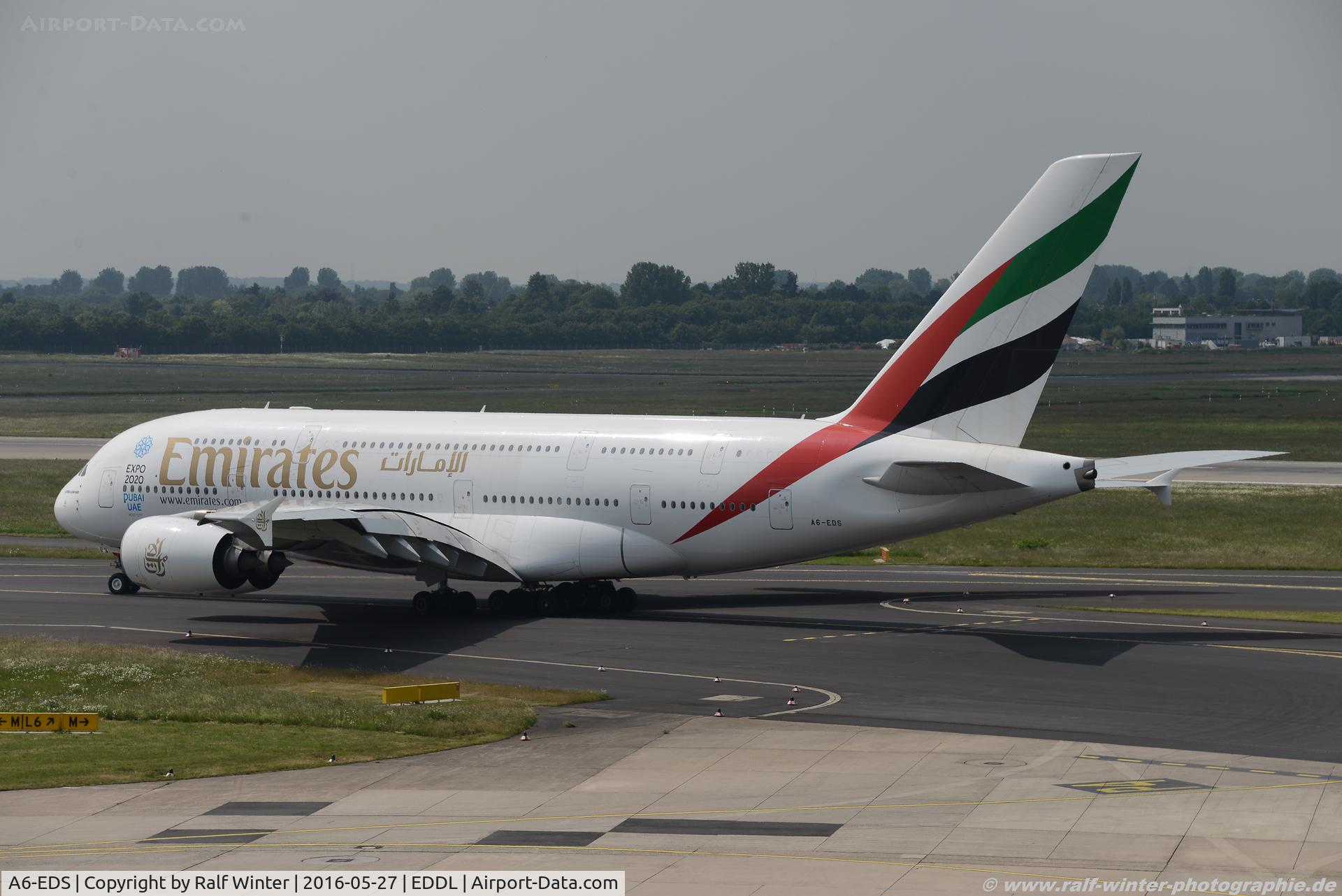 A6-EDS, 2011 Airbus A380-861 C/N 086, Airbus A380-851 - EK UAR Emirates - 86 - A6-EDS - 27.05.2016 - DUS