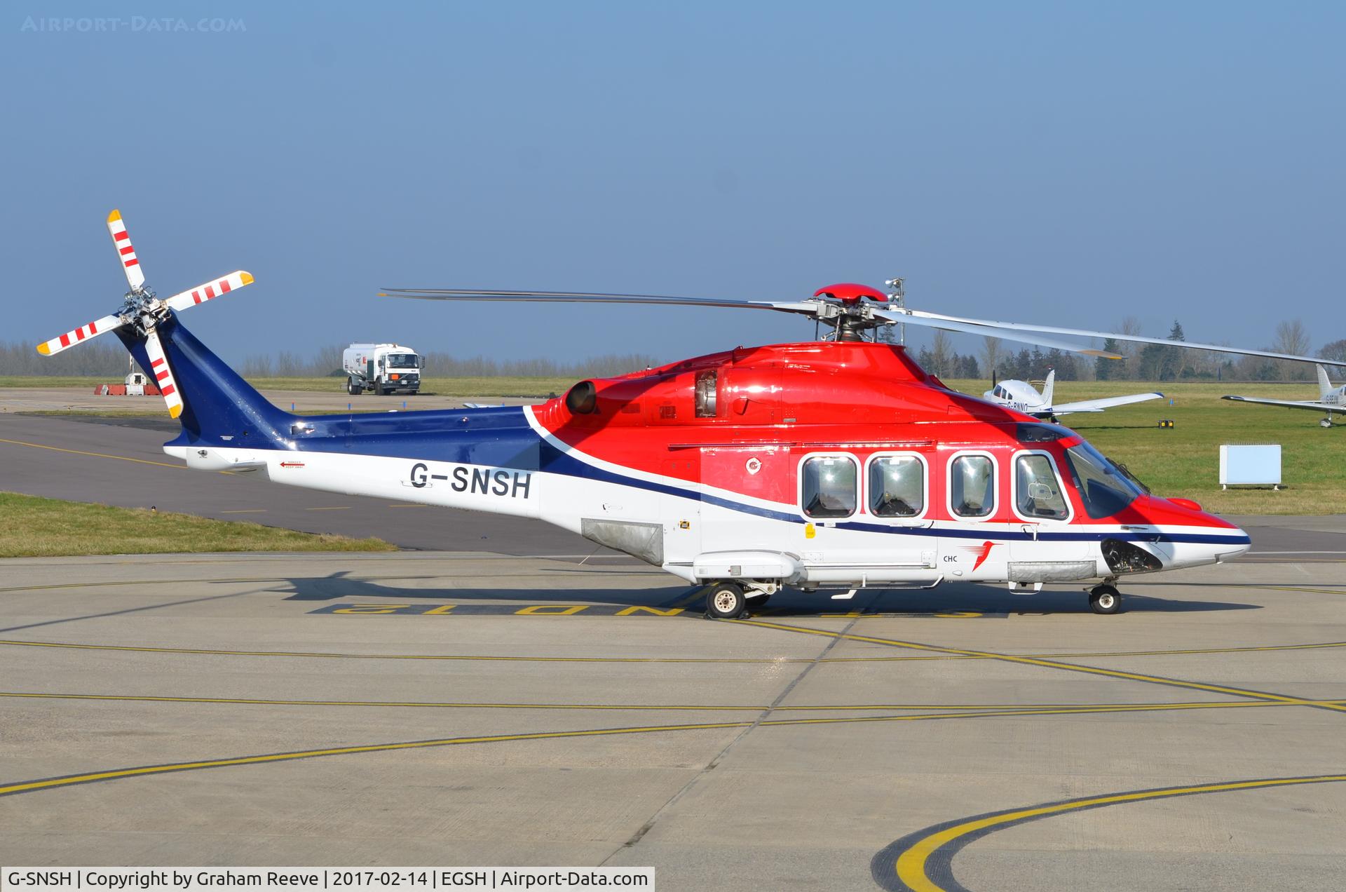 G-SNSH, 2013 AgustaWestland AW-139 C/N 31474, Parked at Norwich.