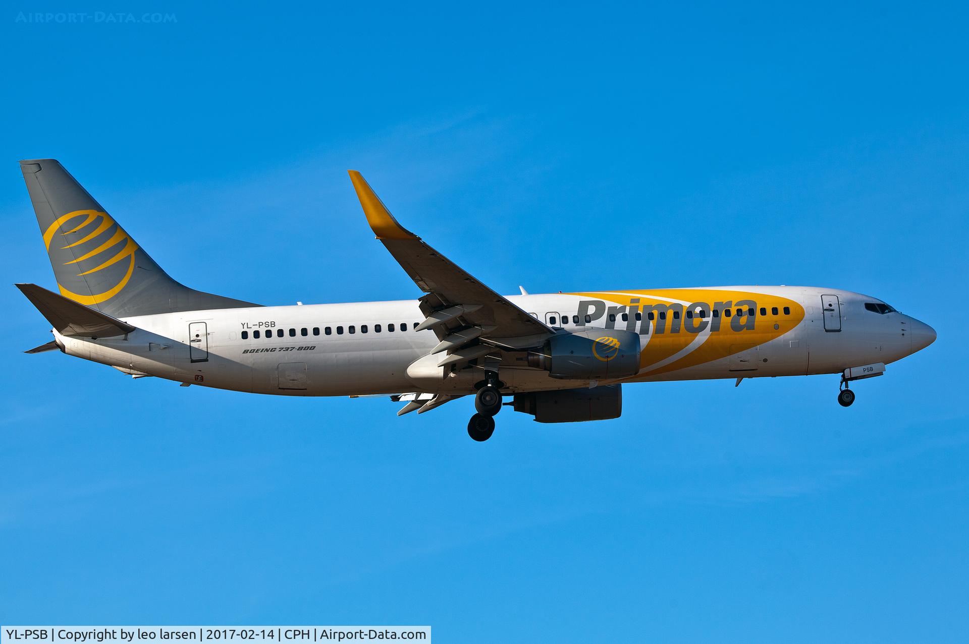 YL-PSB, 2007 Boeing 737-8Q8 C/N 30722, Copenhagen 14.2.2017