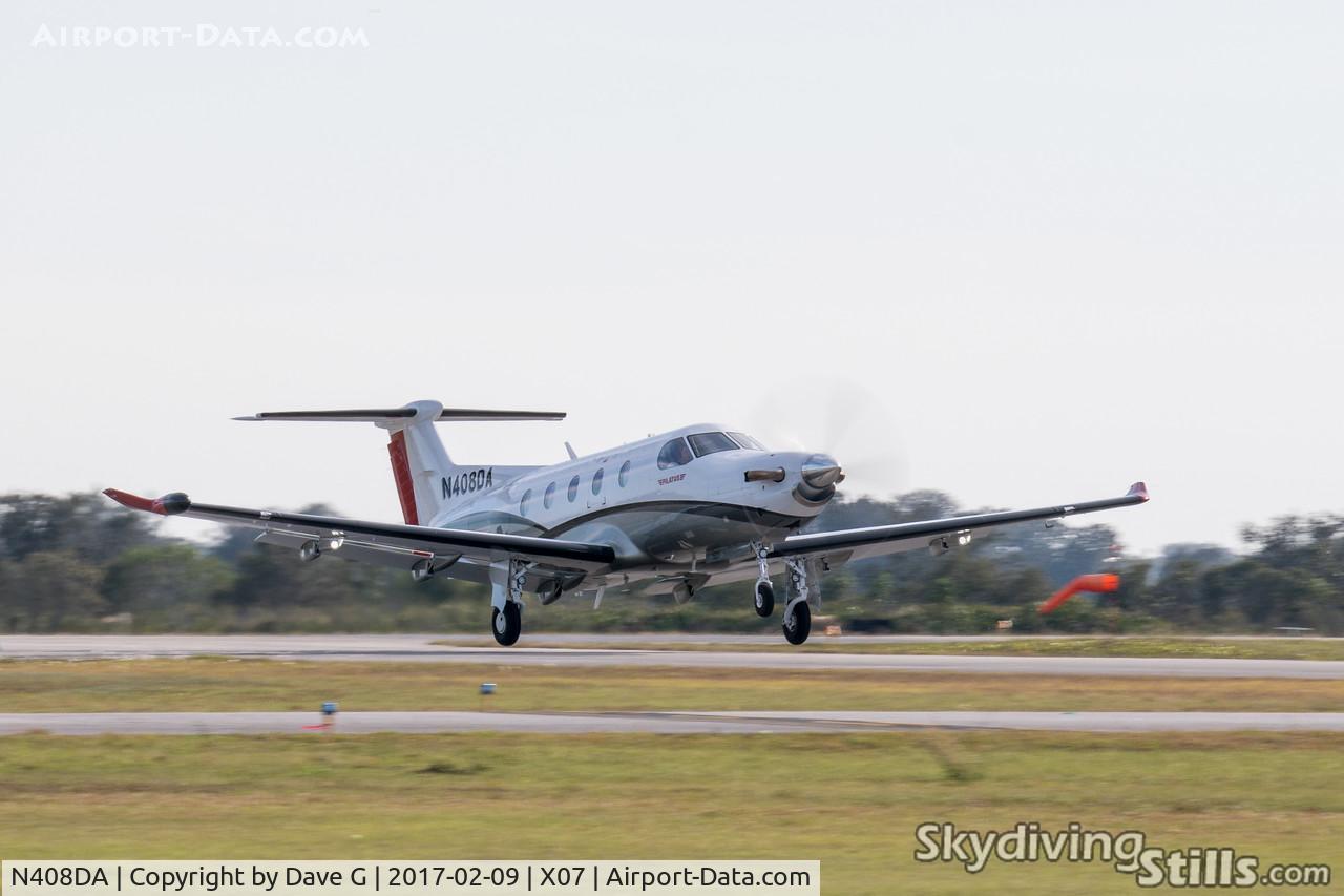 N408DA, 2016 Pilatus PC-12/47E C/N 1631, Departing Lake Wales, FL