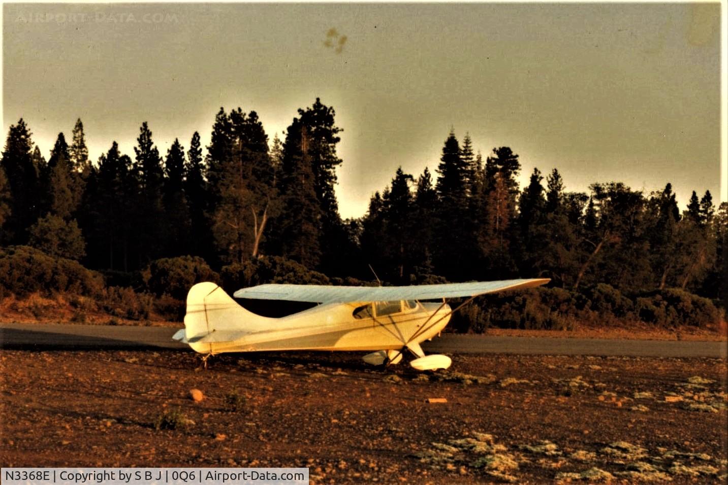 N3368E, 1947 Aeronca 11BC Chief C/N 11BC-1704, 68E in the late day sun at the now closed Shingletown airport where we sometimes camped at.