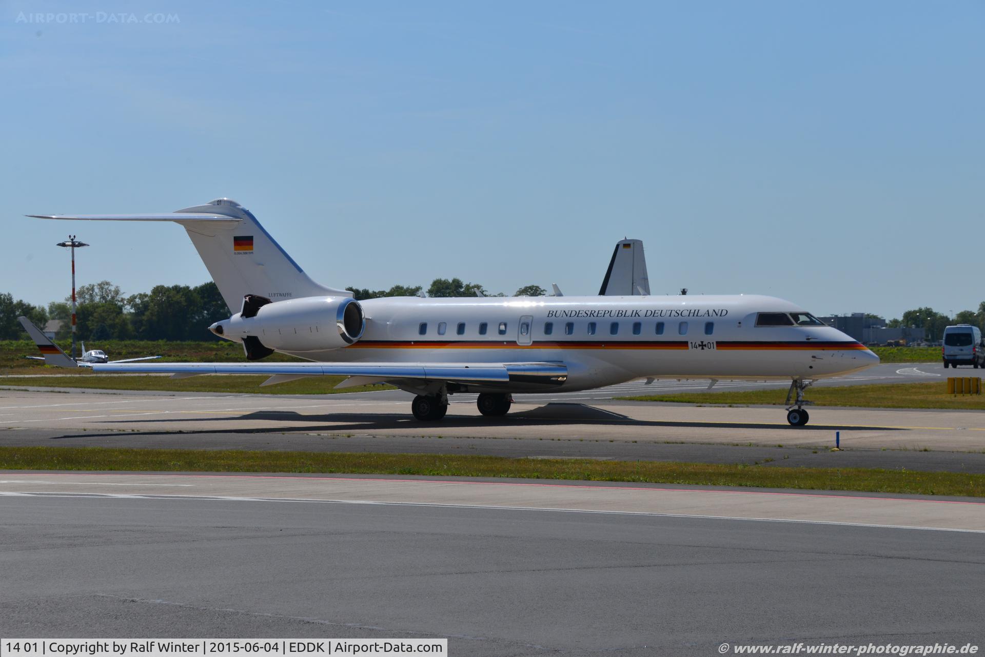 14 01, 2011 Bombardier BD-700-1A11 Global 5000 C/N 9395, Bombardier BD-700-1A11 Global 5000 - GAF German Air Force - 9395 - 14+01 - 04.06.2015 - CGN