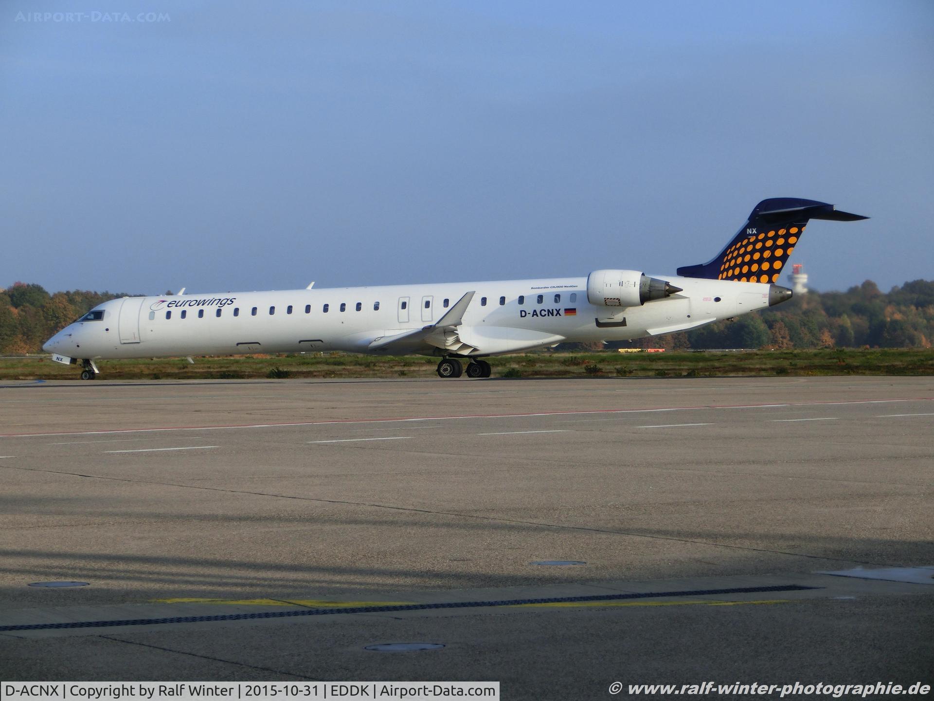 D-ACNX, 2011 Bombardier CRJ-900 NG (CL-600-2D24) C/N 15270, Bombardier CL-600-2D24 CRJ-900 - EW EWG Eurowongs 'Lufthansa Regional - 15270 - D-ACNX - 31.10.2015 - CGN