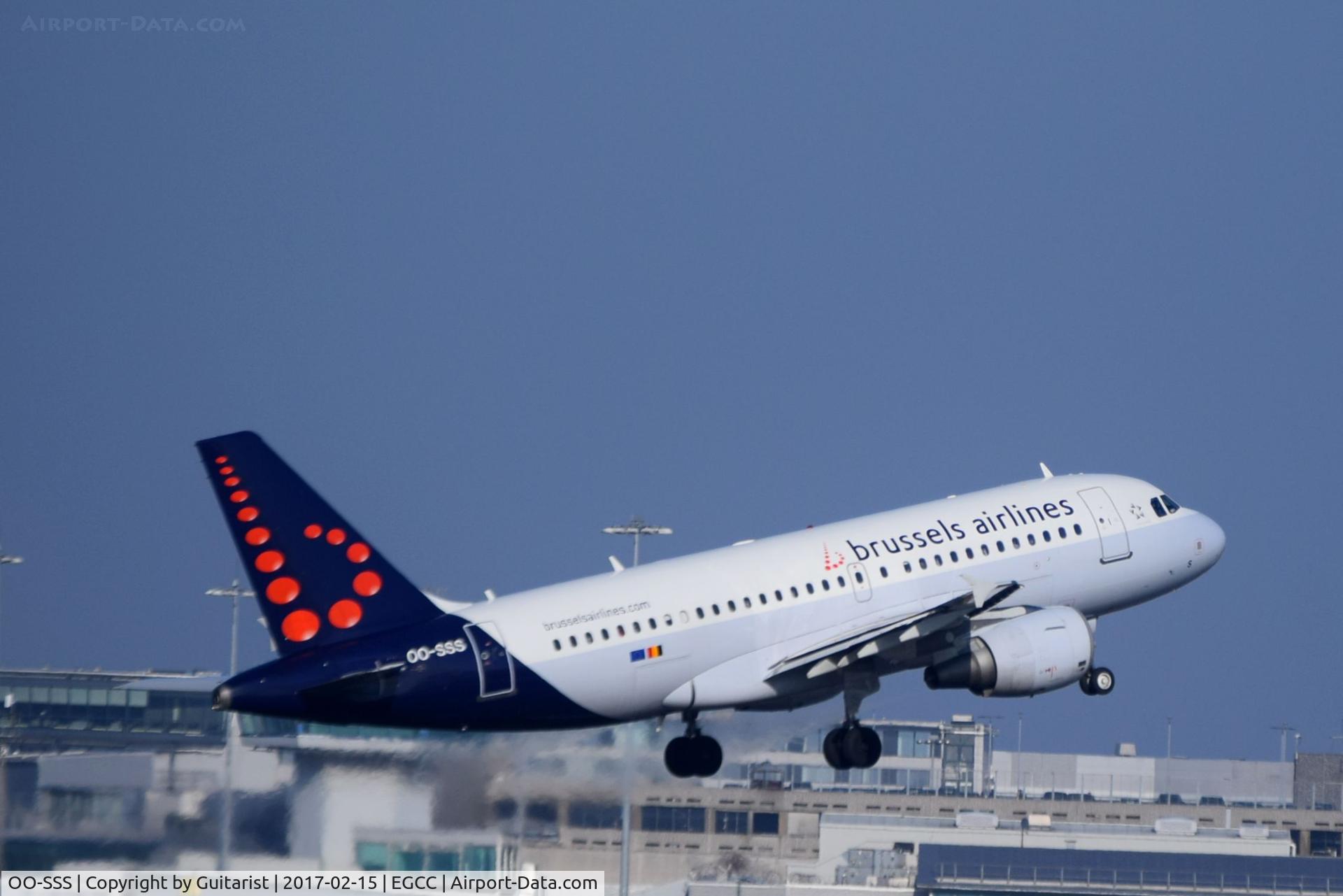 OO-SSS, 2003 Airbus A319-111 C/N 2030, At Manchester