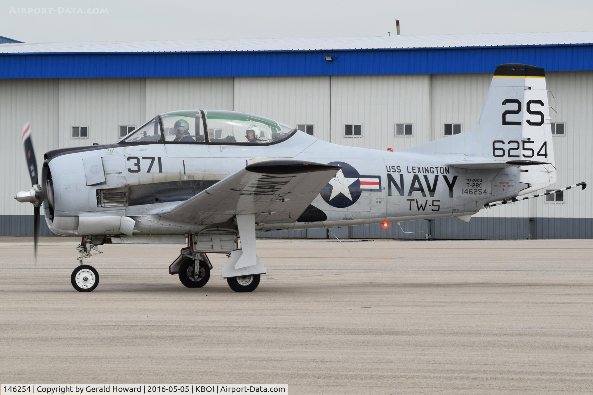 146254, 1957 North American T-28C Trojan Trojan C/N 252-17, Taxi off the GA ramp to RWY 10L.