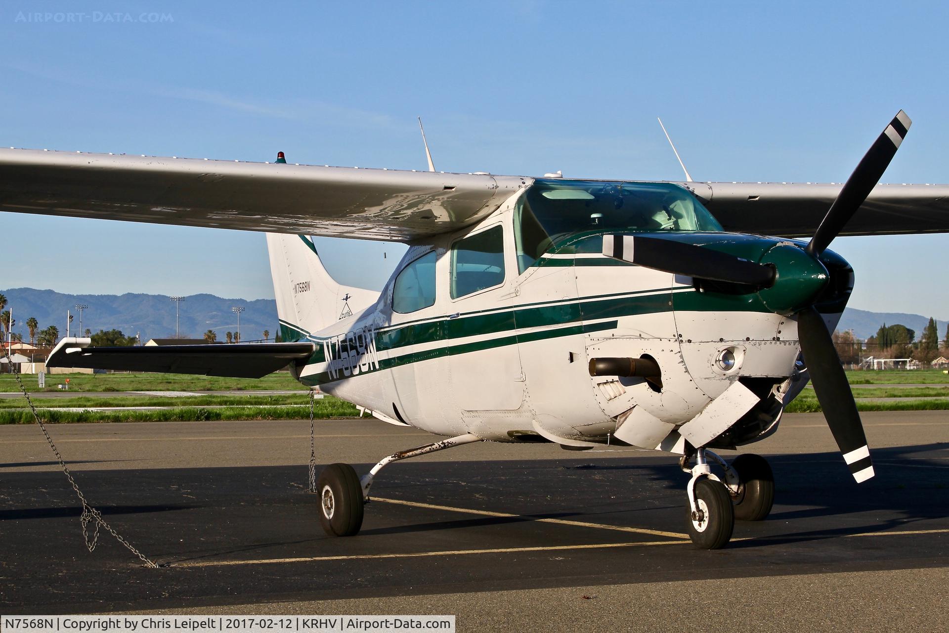 N7568N, Cessna T210N Turbo Centurion C/N 21063235, Keystone Aerial Surveys Inc (Philadelphia, PA) Cessna T210N parked on the transient ramp at Reid Hillview Airport, San Jose, CA.