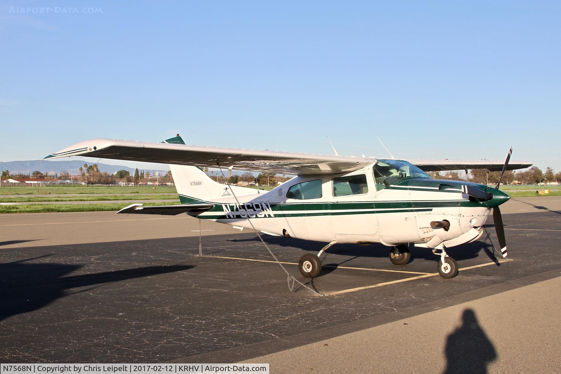 N7568N, Cessna T210N Turbo Centurion C/N 21063235, Keystone Aerial Surveys Inc (Philadelphia, PA) Cessna T210N parked on the transient ramp at Reid Hillview Airport, San Jose, CA.