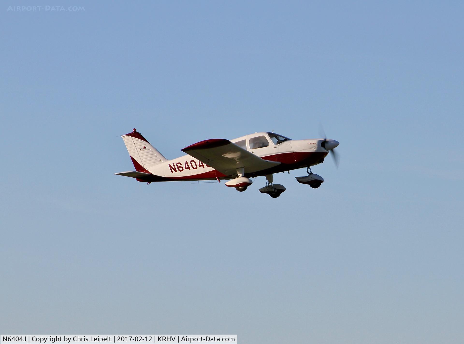 N6404J, 1968 Piper PA-28-180 C/N 28-4820, Locally-based 1968 Piper PA-28-180 departing off 31R for a morning flight at Reid Hillview Airport, San Jose, CA.