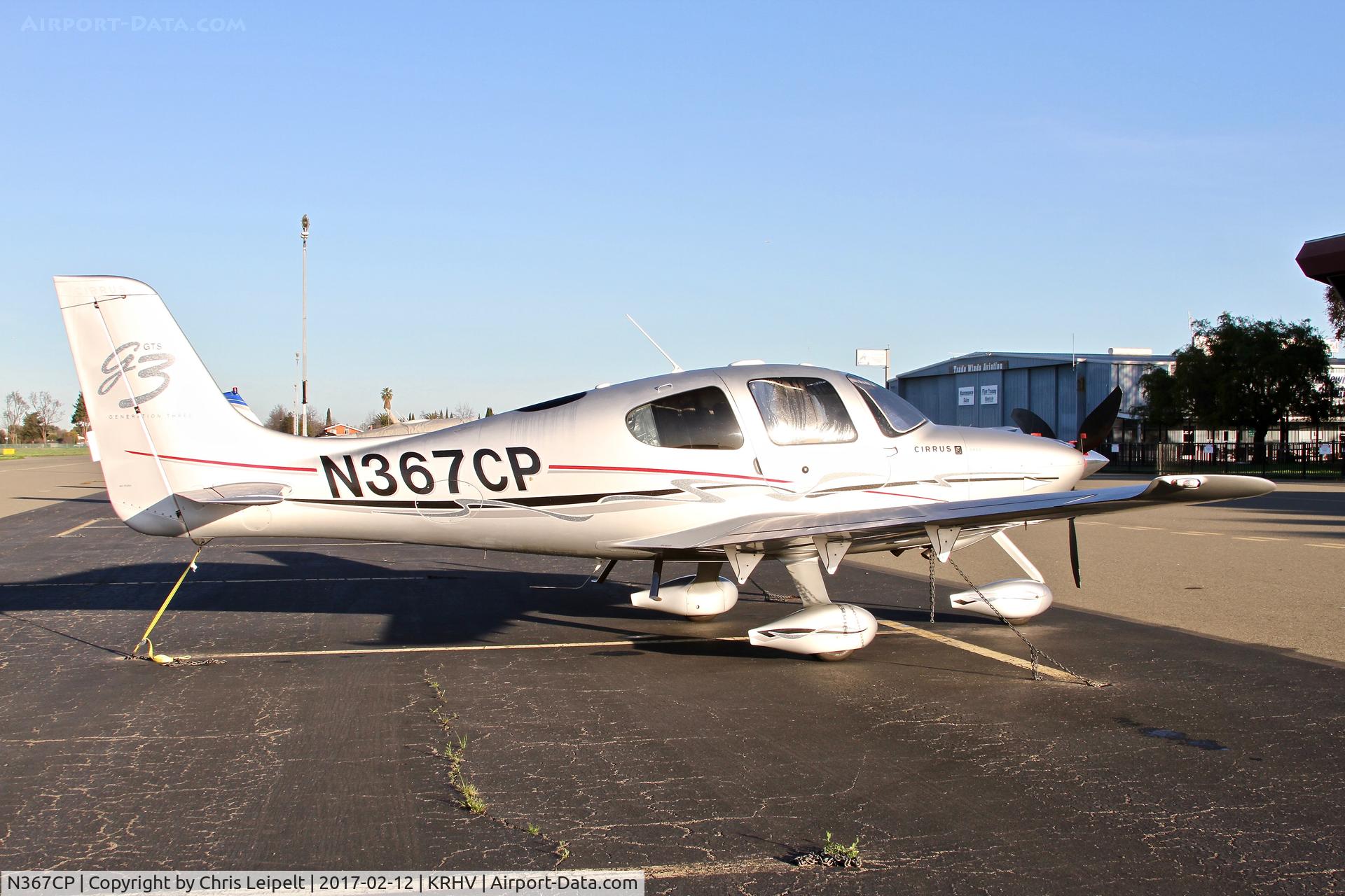 N367CP, 2008 Cirrus SR22 G3 GTS C/N 3050, Sharp 2008 Cirrus SR22 G3 parked on the transient ramp at Reid Hillview Airport, San Jose, CA.