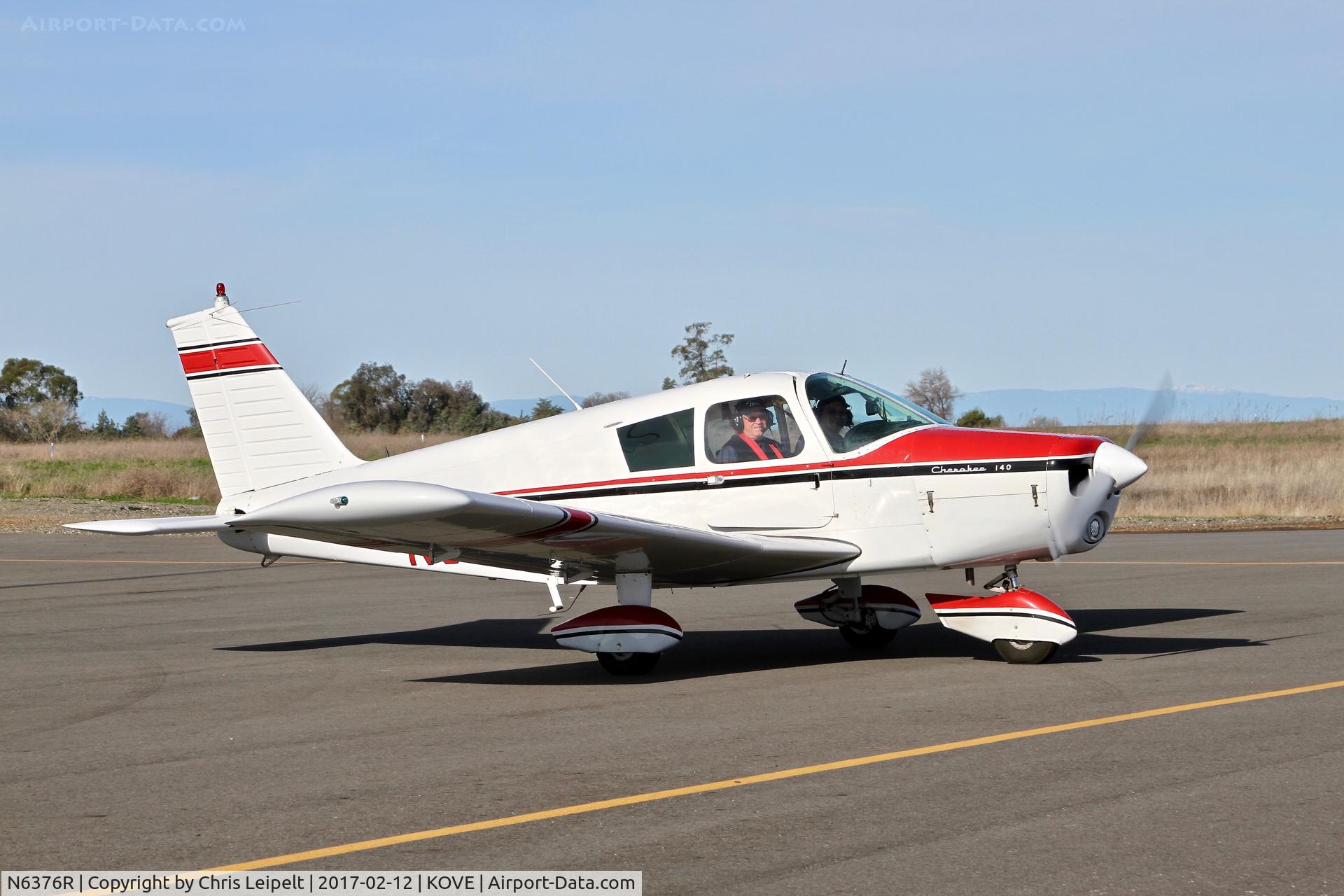 N6376R, 1966 Piper PA-28-140 Cherokee C/N 28-21550, Locally-based 1966 Piper PA-28-140 parked on the ramp at Oroville Municipal Airport.