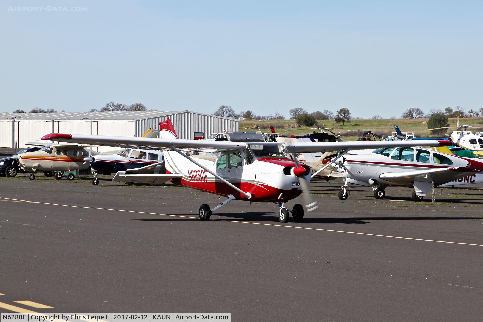 N6280F, 1979 Cessna 172N C/N 17273178, Locally-based 1979 Cessna 172N taxing out for departure at Auburn Municipal Airport.