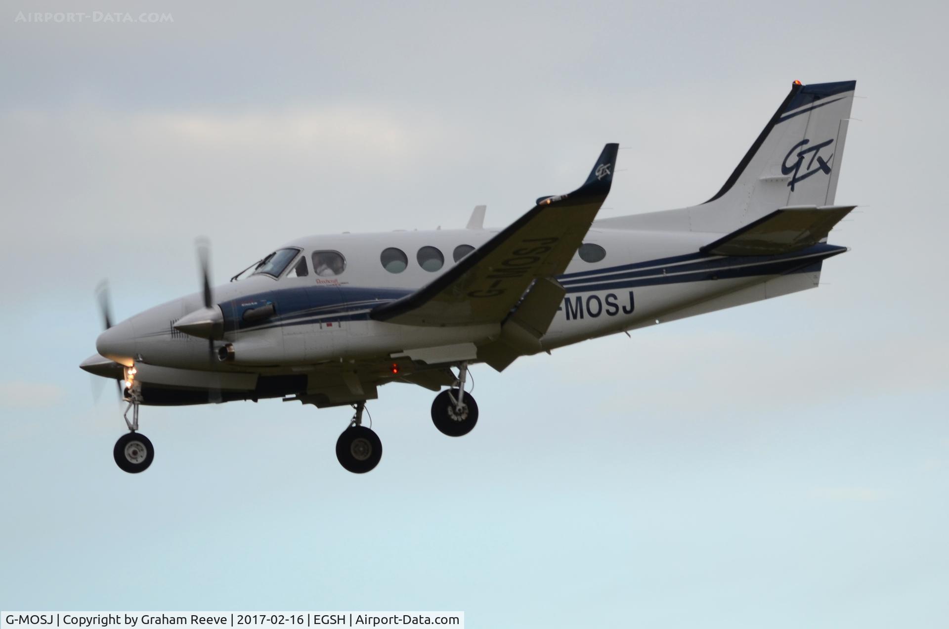 G-MOSJ, 2010 Hawker Beechcraft C90GTI King Air C/N LJ-1984, Landing at Norwich.