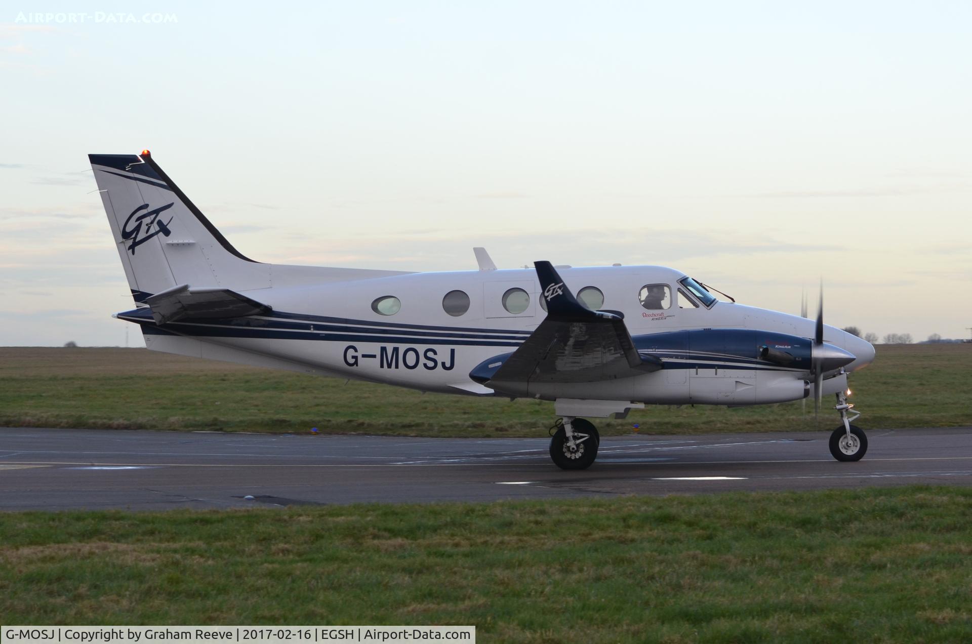 G-MOSJ, 2010 Hawker Beechcraft C90GTI King Air C/N LJ-1984, Departing from Norwich.