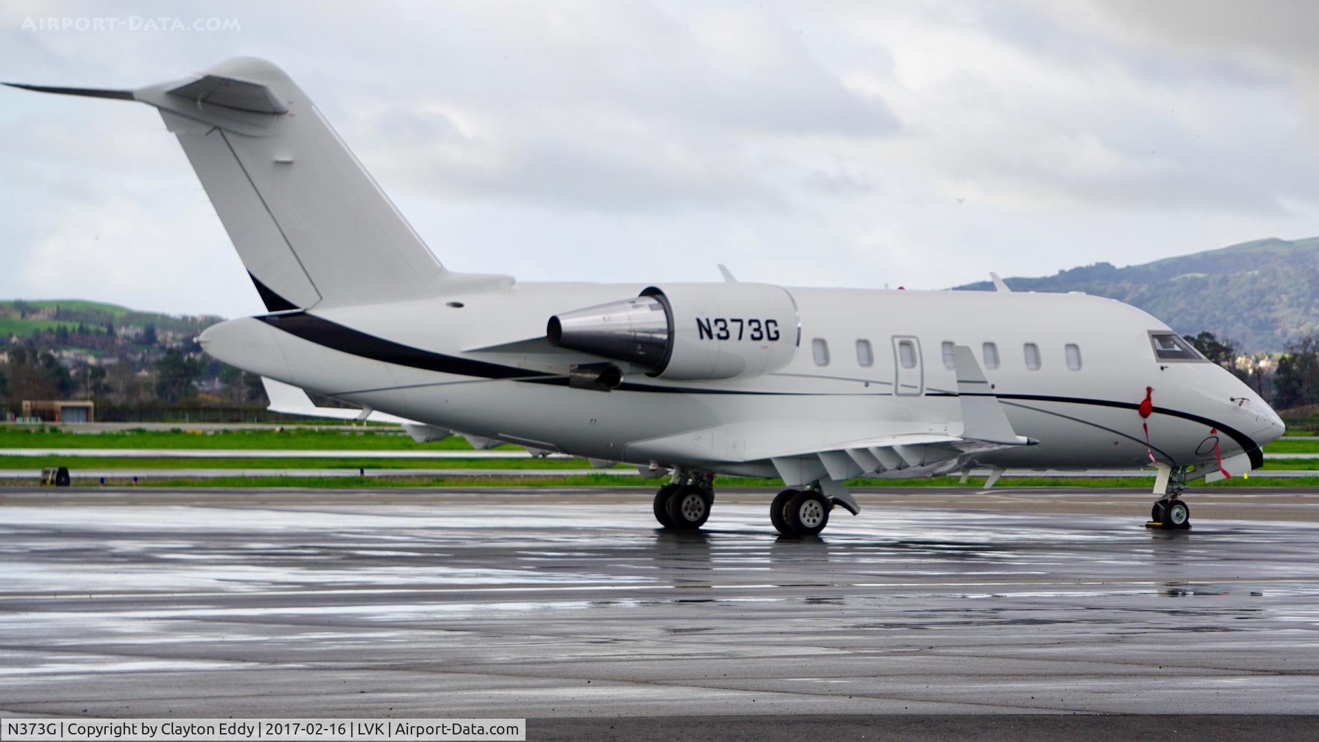 N373G, 2003 Bombardier Challenger 604 (CL-600-2B16) C/N 5556, Livermore Airport in California. 2017.