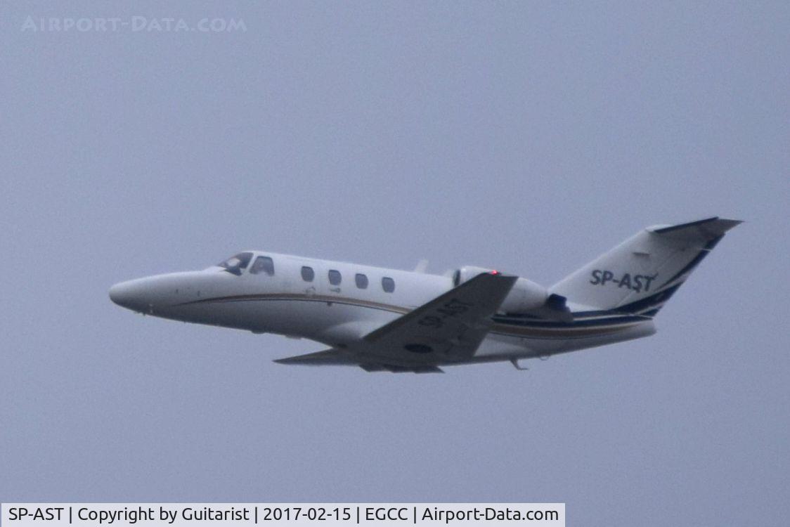 SP-AST, 2002 Cessna 525 CitationJet CJ1 C/N 525-0495, At Manchester