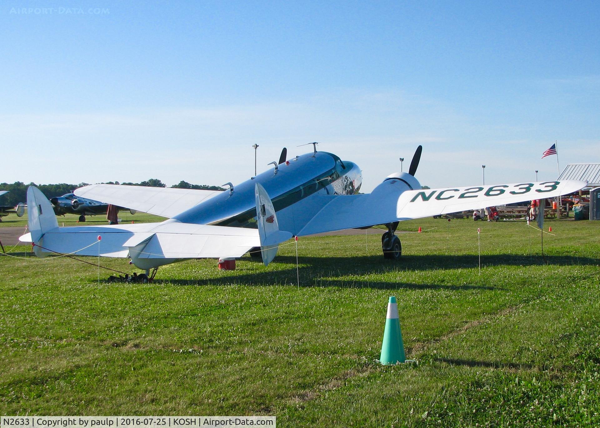 N2633, 1940 Lockheed 12A Electra Junior C/N 1281, At Oshkosh.