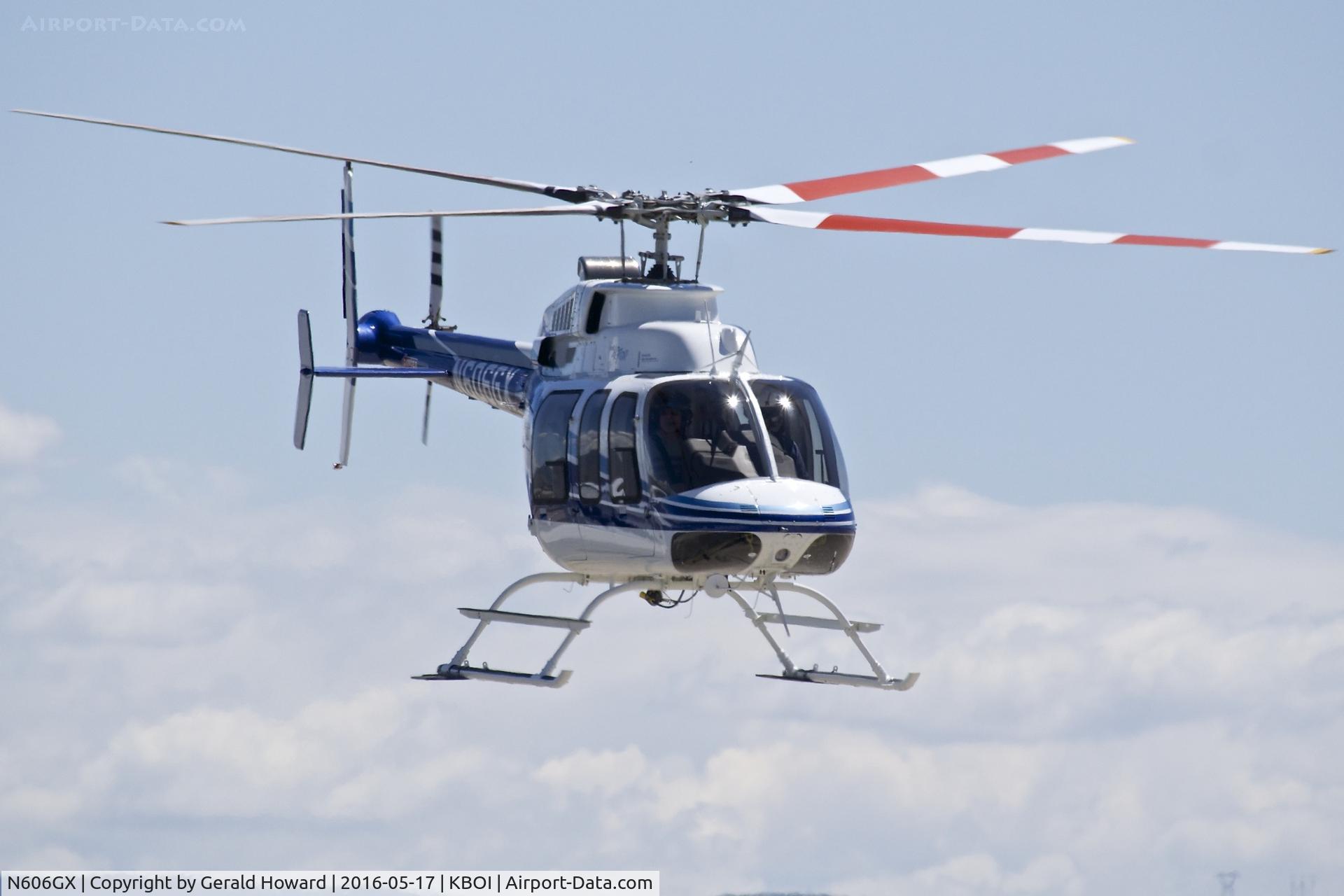 N606GX, 2015 Bell 407GTX C/N 54582, Departing BOI.
