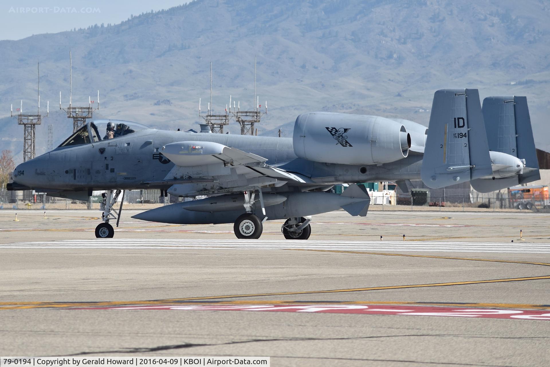 79-0194, 1979 Fairchild Republic A-10C Thunderbolt II C/N A10-0458, Starting take off roll on RWY 28L for Middle East deployment. 190th Fighter Sq., 124th Fighter Wing, Idaho ANG.