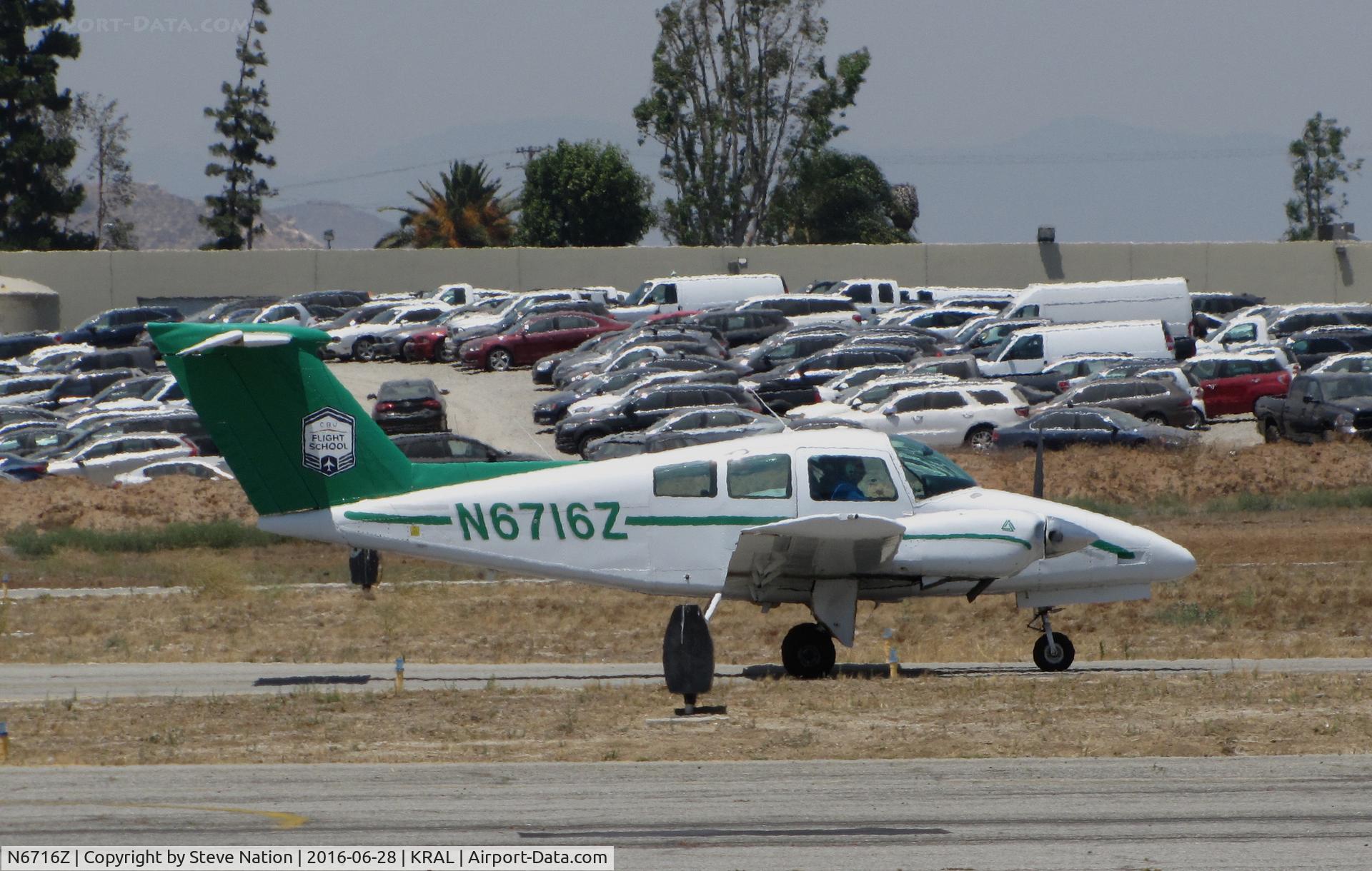 N6716Z, 1980 Beech 76 Duchess C/N ME-328, California Baptist University Flight School 1980 Beech 76 Duchess taxiing for take-off @ Riverside MAP, CA home base
