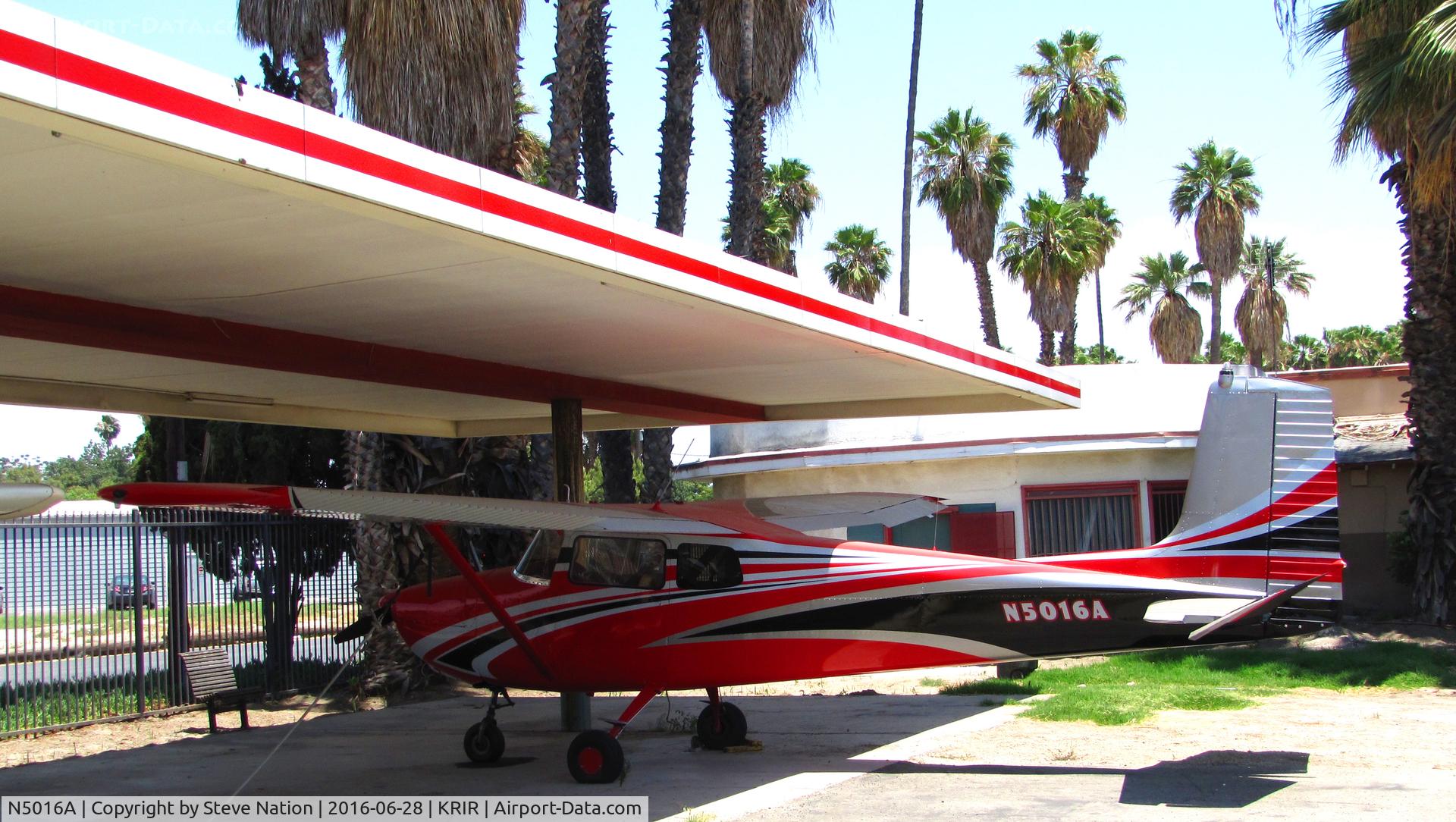 N5016A, 1955 Cessna 172 C/N 28016, Locally-based 1955 Cessna 172 Skyhawk under shade shelter @ iconic Flabob Airport, Riverside, CA