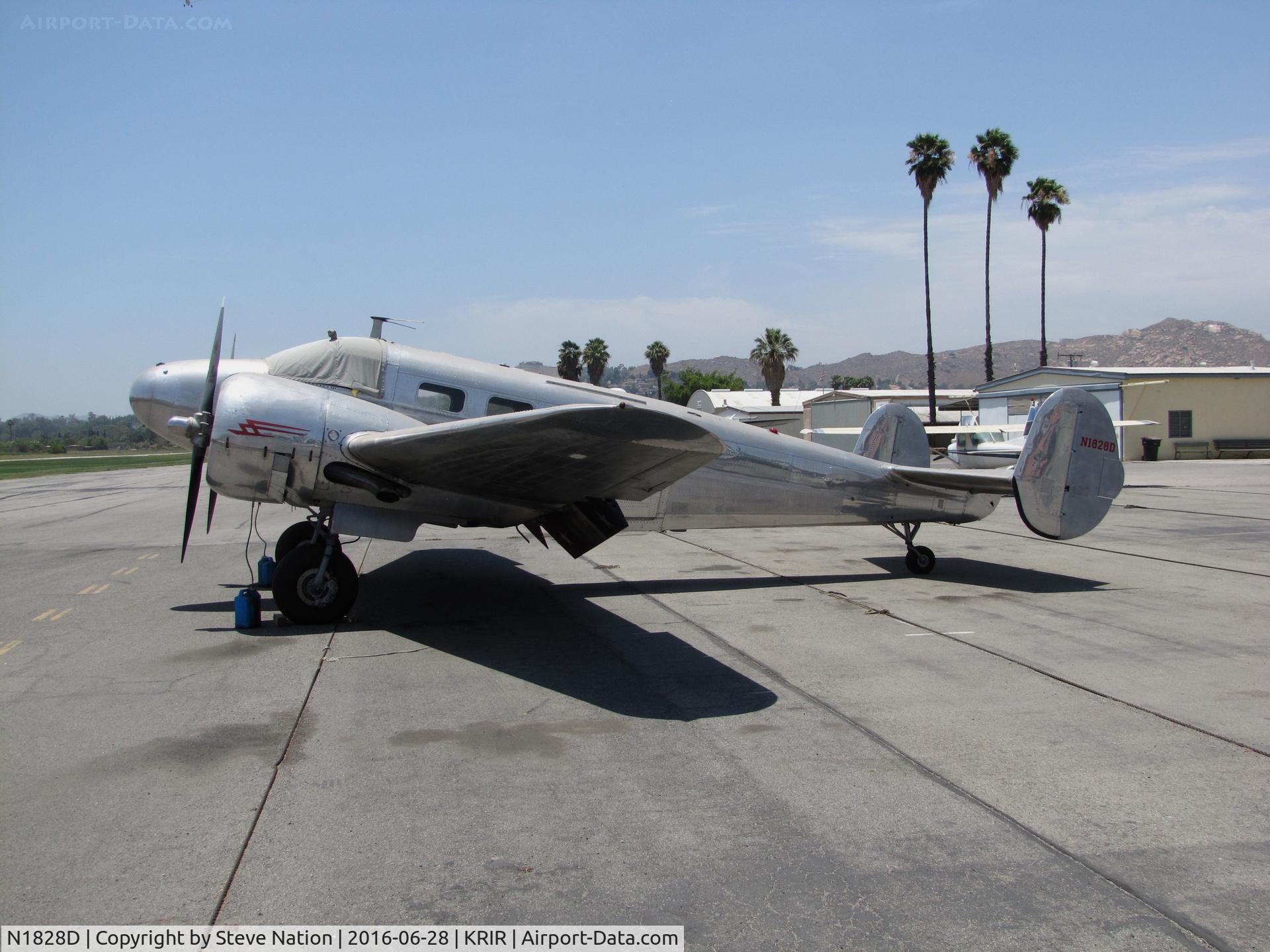 N1828D, 1952 Beech D18S C/N A-837, 1952 Beech D18S on ramp @ iconic Flabob Airport, Riverside, CA